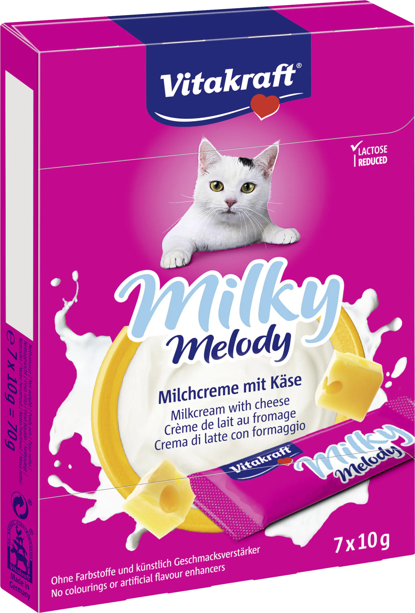 Vitakraft Milky Melody Katzensnack Milchcreme mit Käse 70g