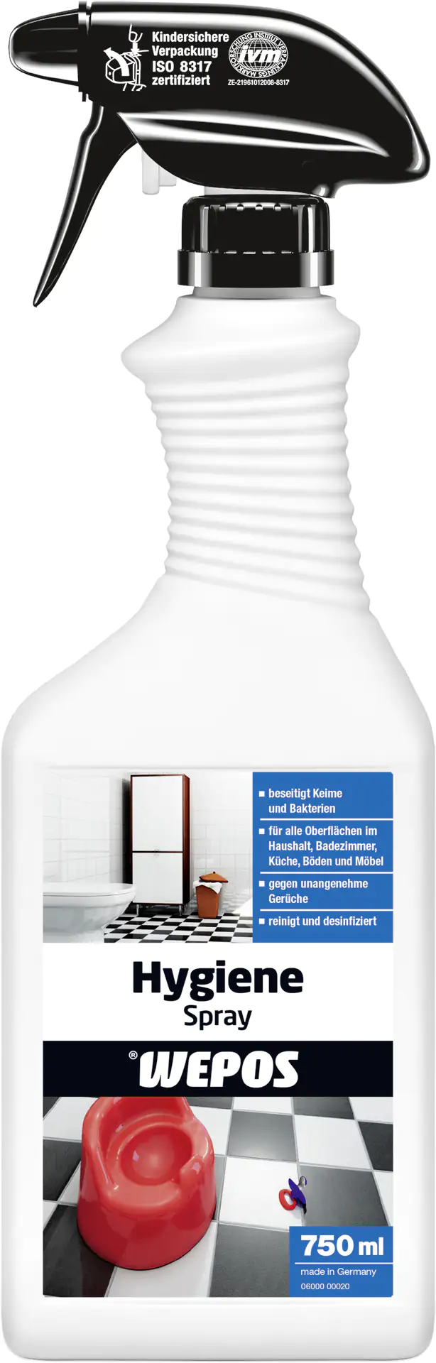 Wepos Hygienespray & Desinfektionsspray Flächendesinfektion 750 ml Wepos Hygienespray & Desinfektionsspray Flächendesinfektion 750 ml