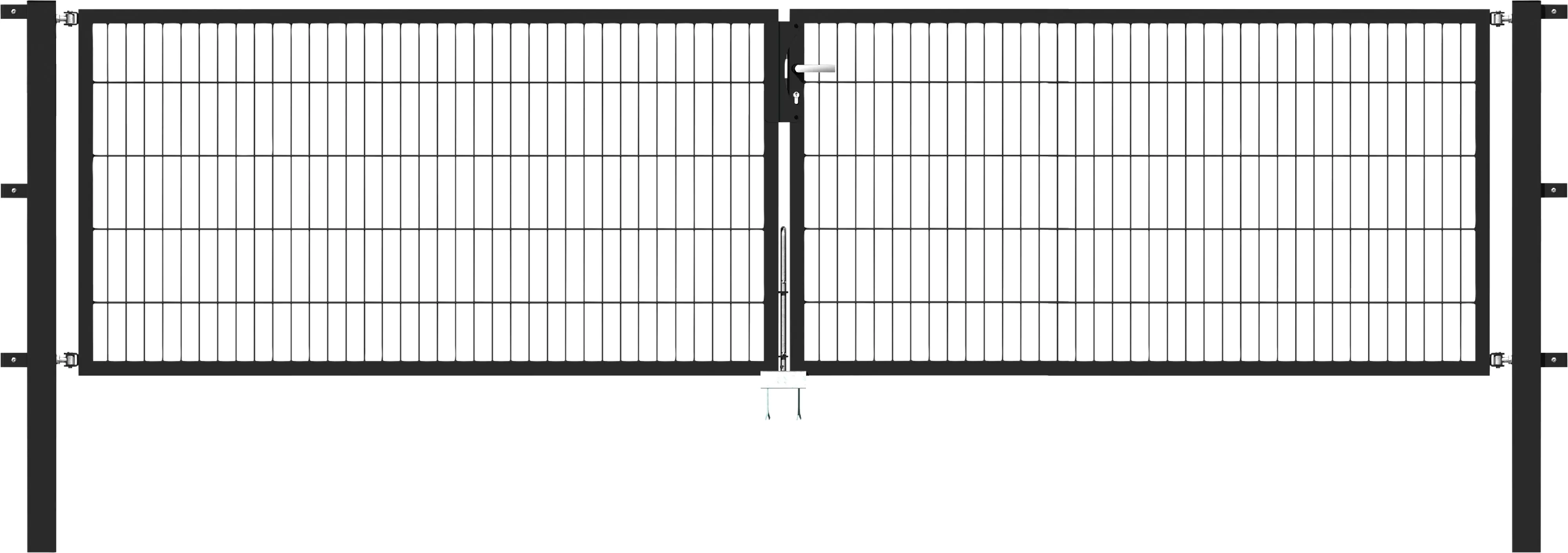 Alberts Stabgitter Doppeltor Flexo 400 x 100 cm 6/5/6 anthrazit zE