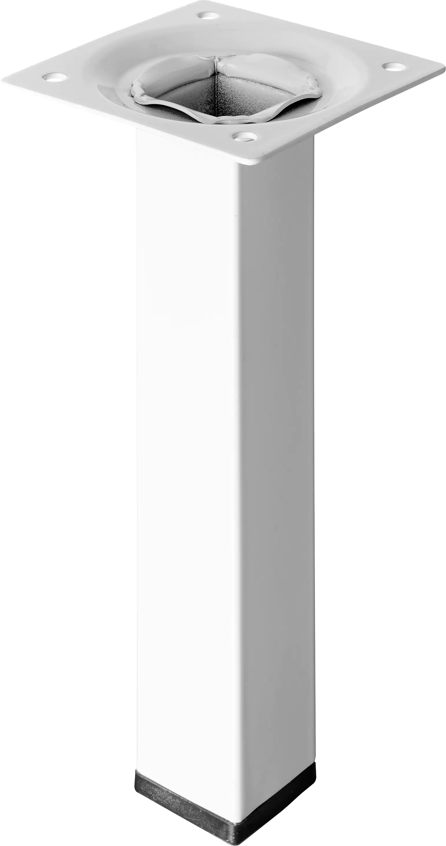 Hettich Tischbein 2,5 x 15 cm Stahl weiß - 1 Stück