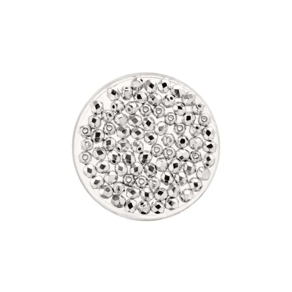 Glasschliffperlen 6 mm 50 Stück silberfarben