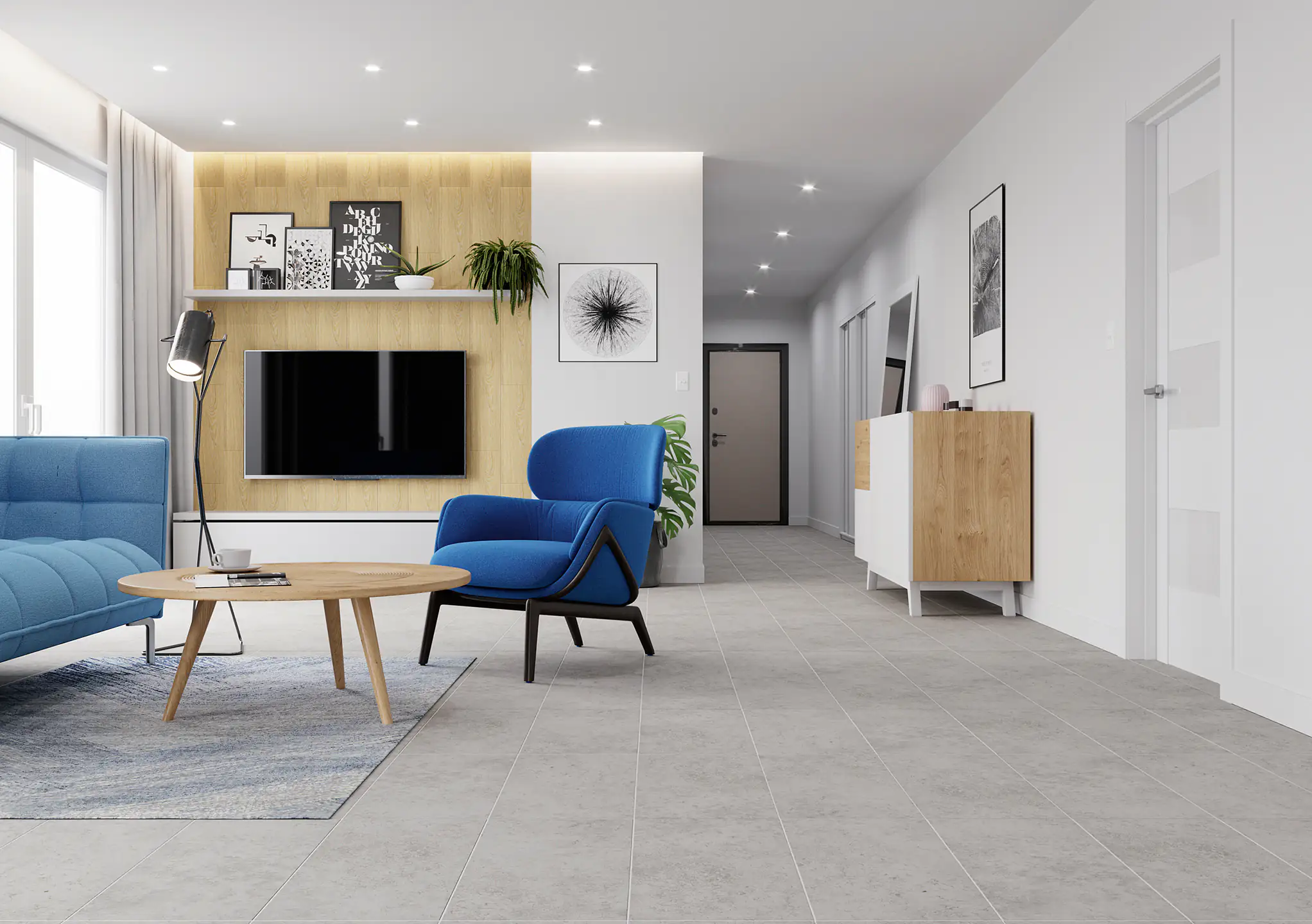 Bodenfliese Feinsteinzeug Huston 30 x 60 cm hellgrau