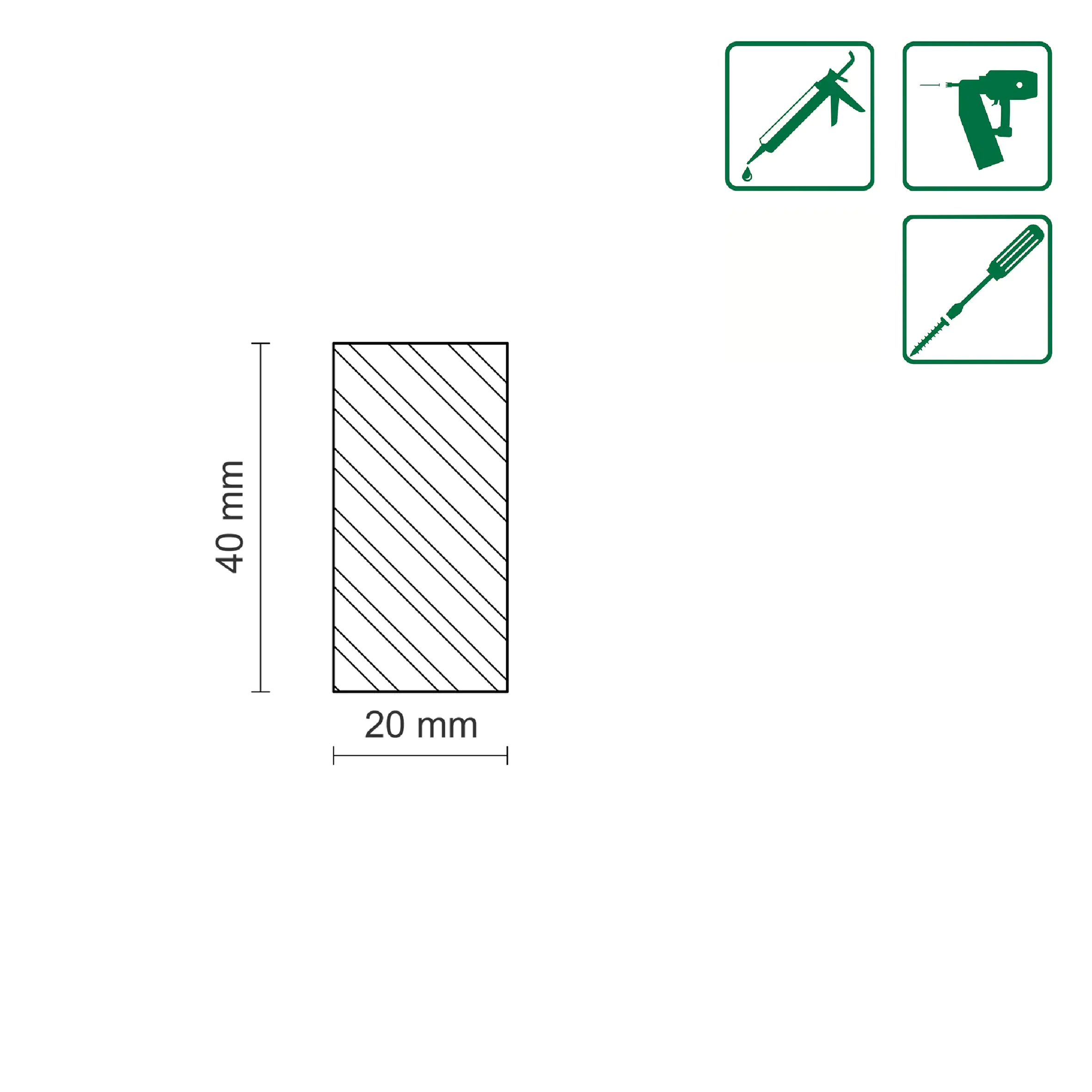 FN Neuhofer Flachleiste 95 cm 40 x 20 mm Buche