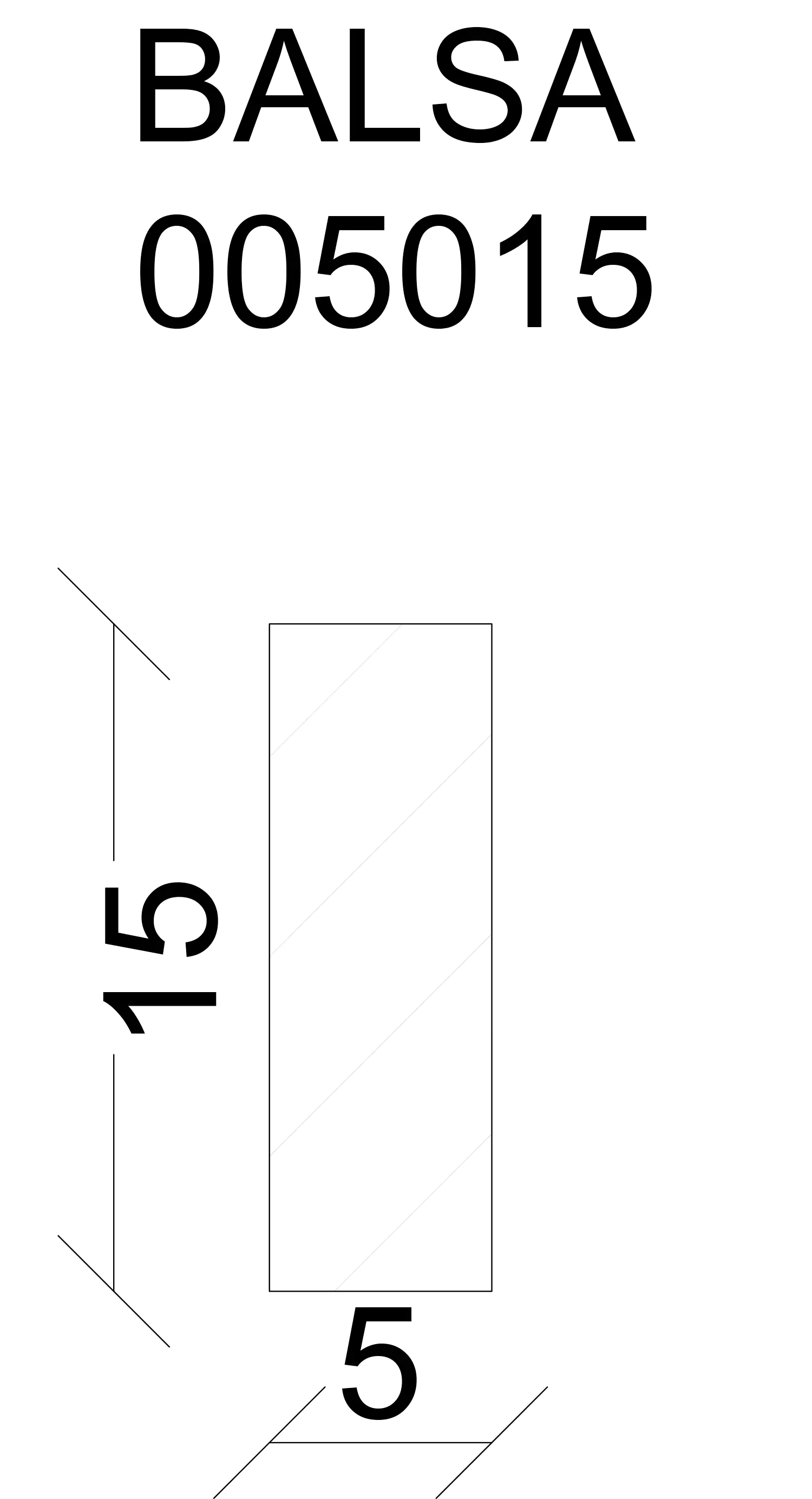 FN Neuhofer Balsa Leiste 100 cm 15 x 5 mm Balsa