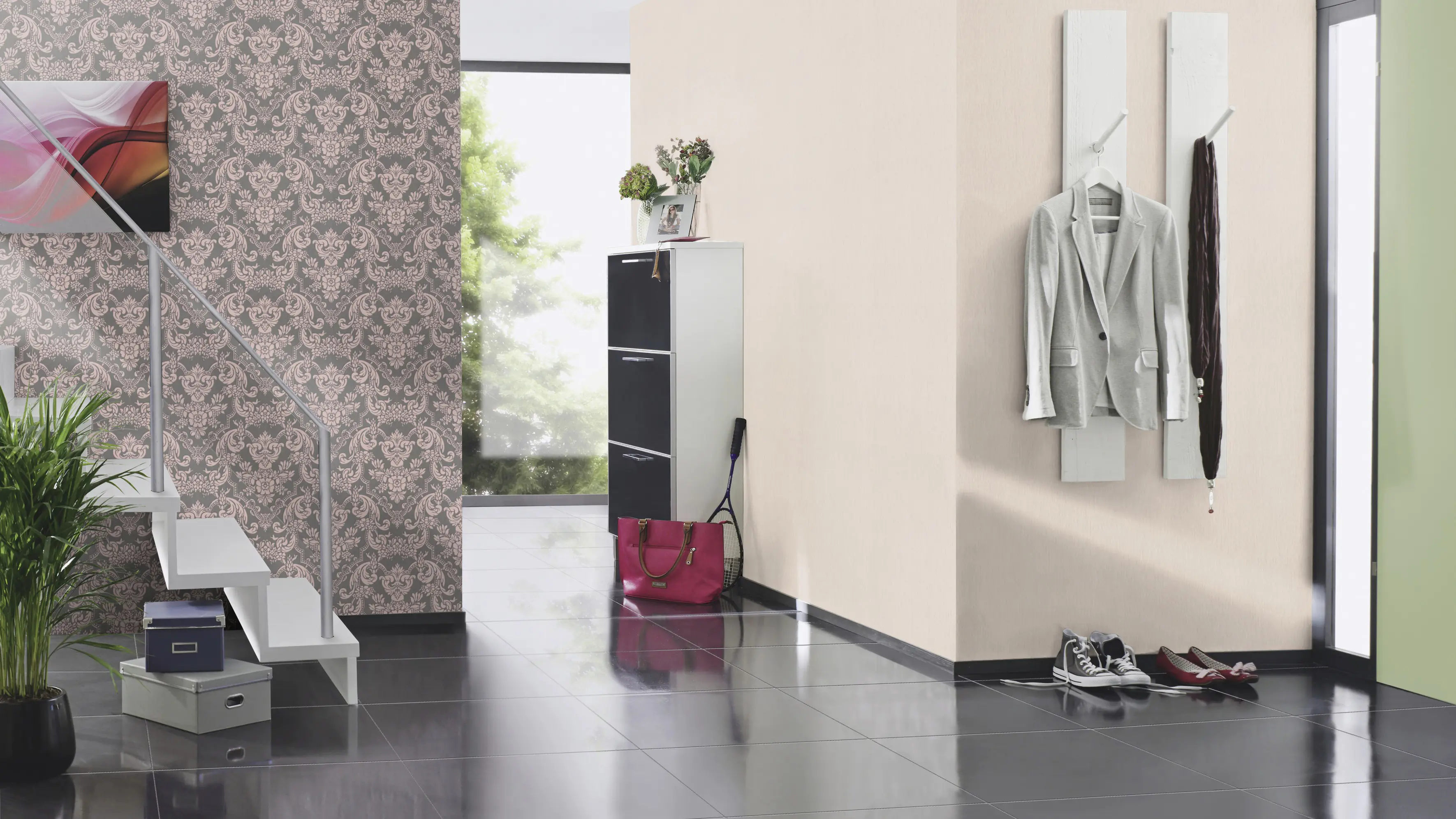 Rasch Vliestapete 570021 Trianon XIII textikstruktur rose, 10,05 x 0,53 m