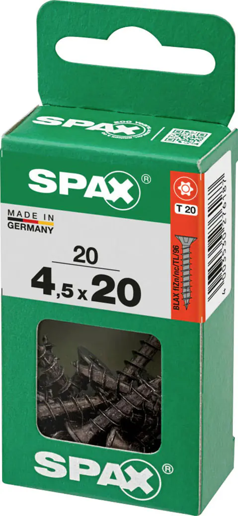 Spax Universalschrauben 4,5 x 20 mm T20 Vollgewinde - 20 Stk. 