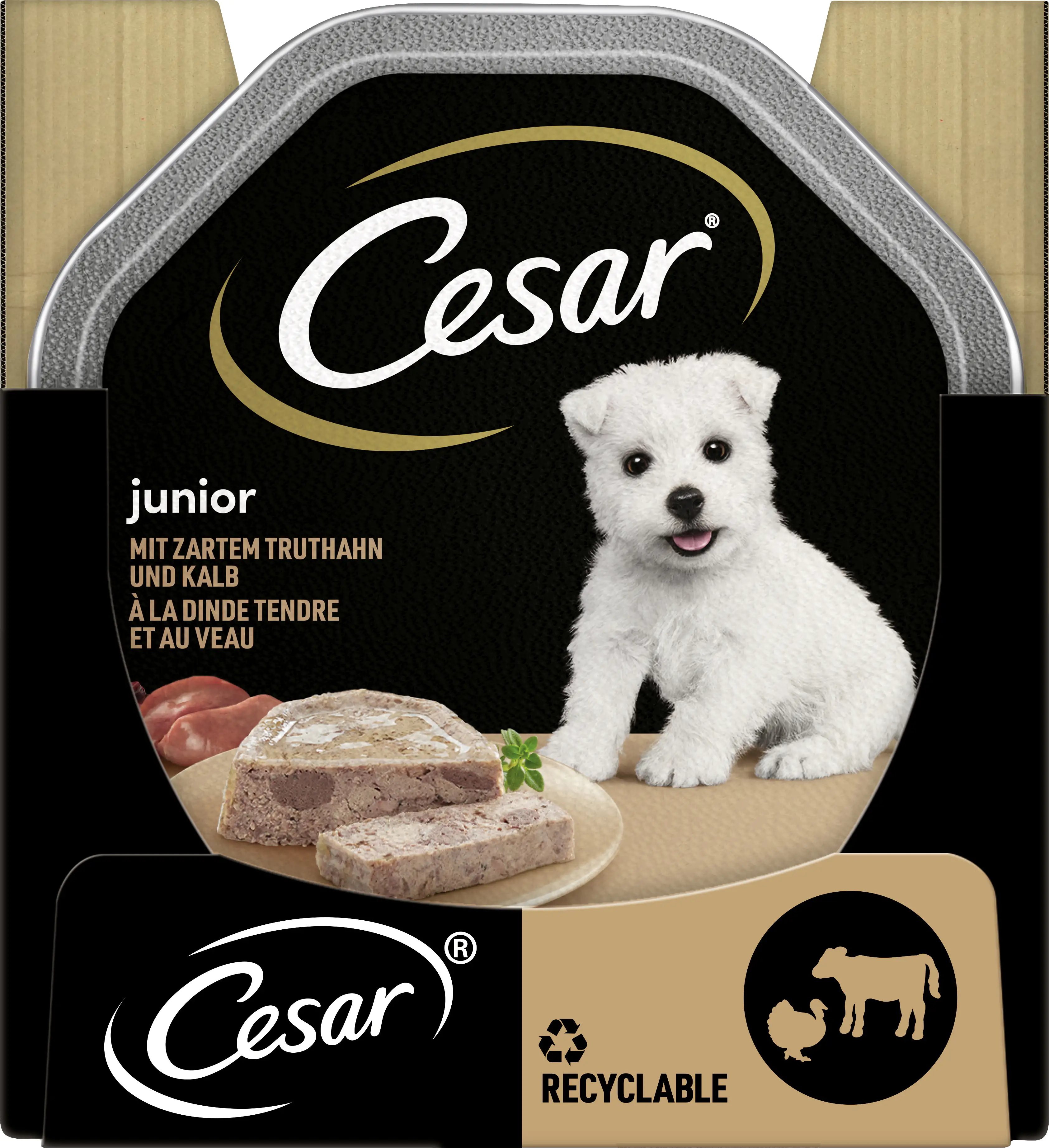 Cesar Junior mit Truthahn und Kalb 150 g Junior Cesar Junior mit Truthahn und Kalb 150 g Junior
