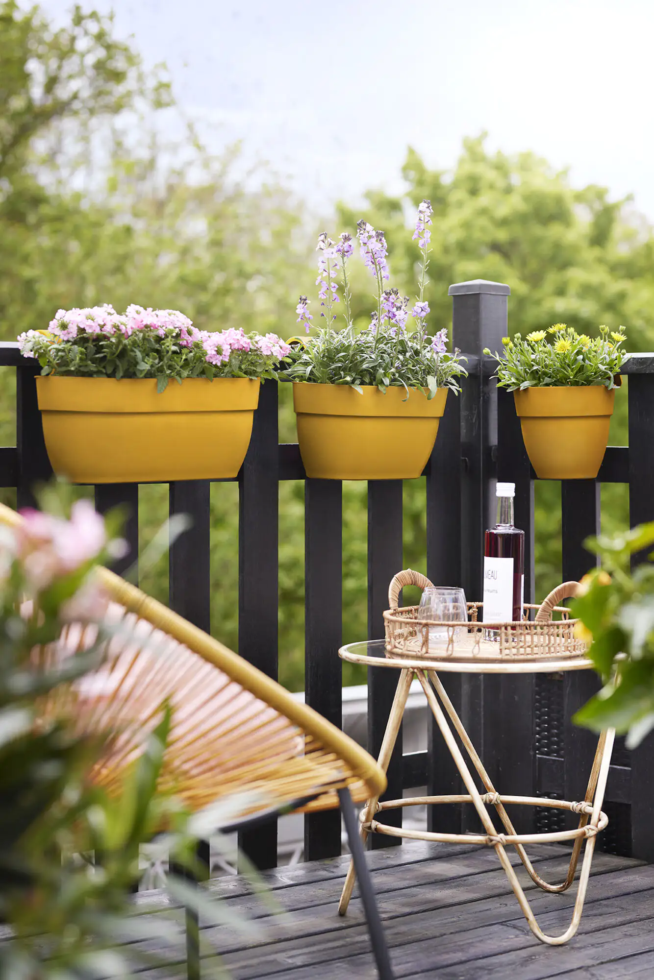 Elho Blumentopf zum Hängen Kunststoff gelb 46 x 24,1 x 26,5 cm Vibia Campana Easy Large