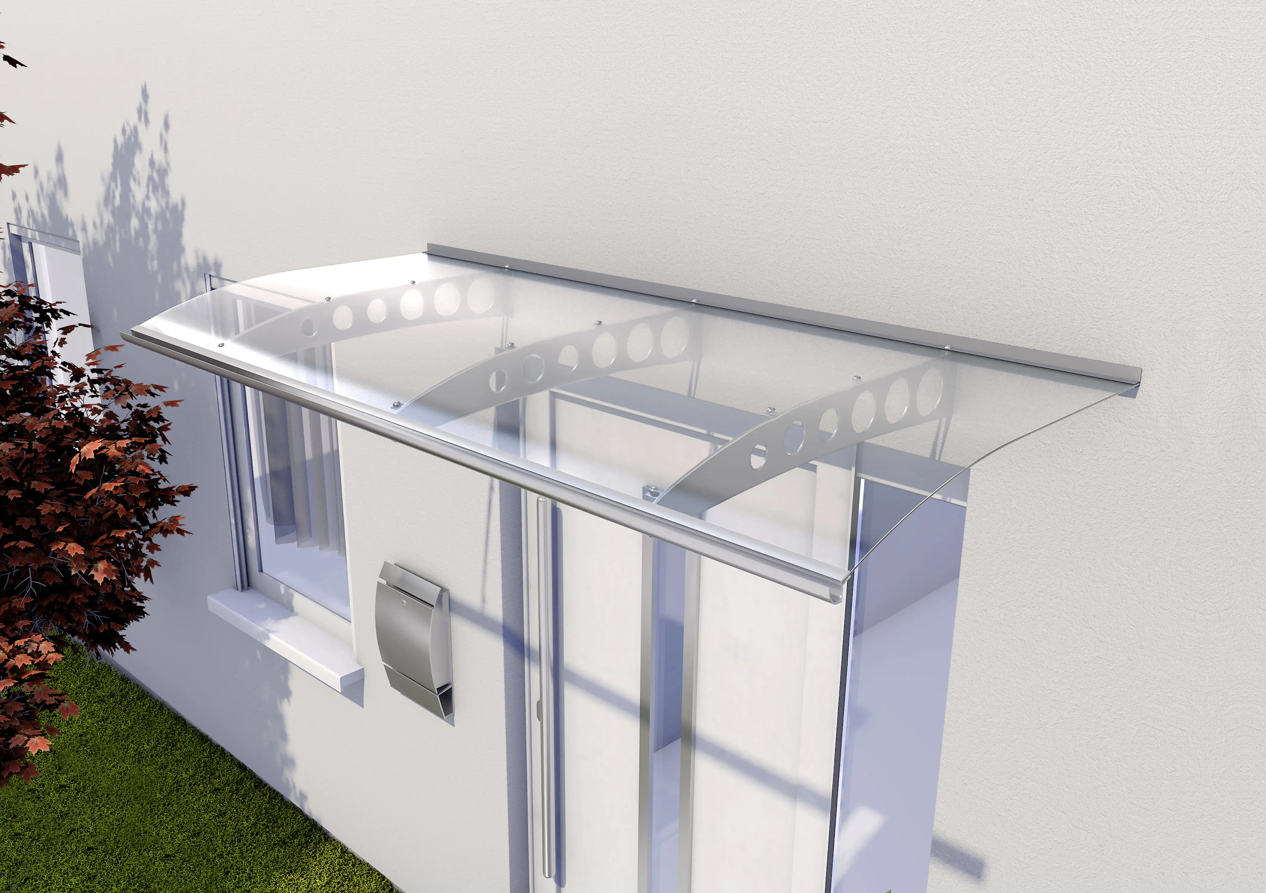 Gutta Vordach PT/ET 200 Edelstahl, Acrylglas klar