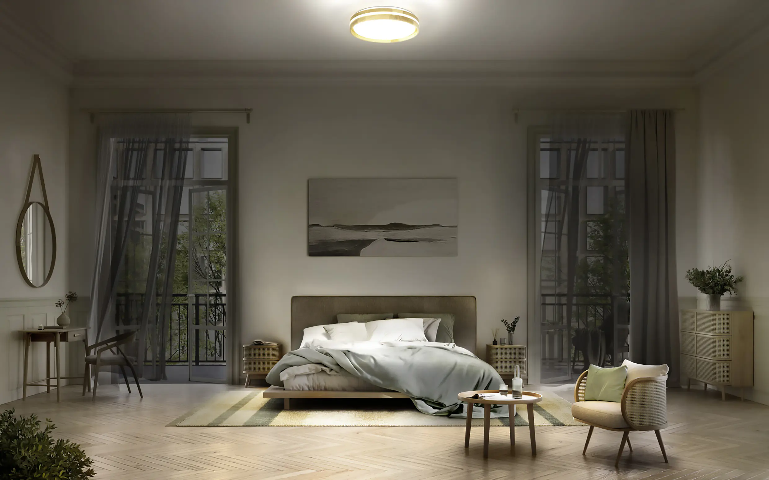 Osram LED-Deckenleuchte Orbis Noemi Wood Ø 38 cm24 W Holzdekor dimmbar warmweiß