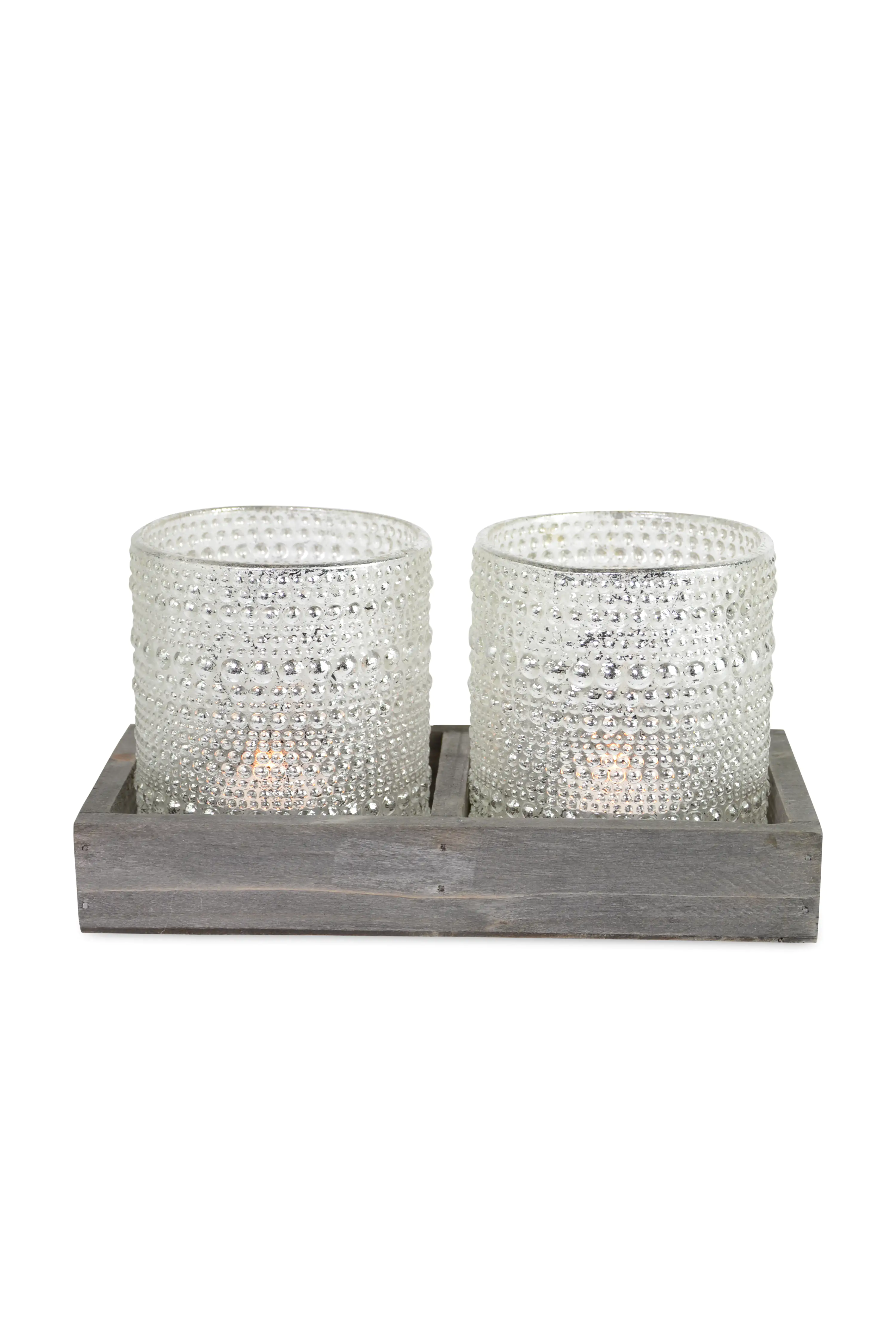 4004942110175 Riffelmacher Kerzenleuchter mit Holzbox silber 20,5 x 10,5 cm