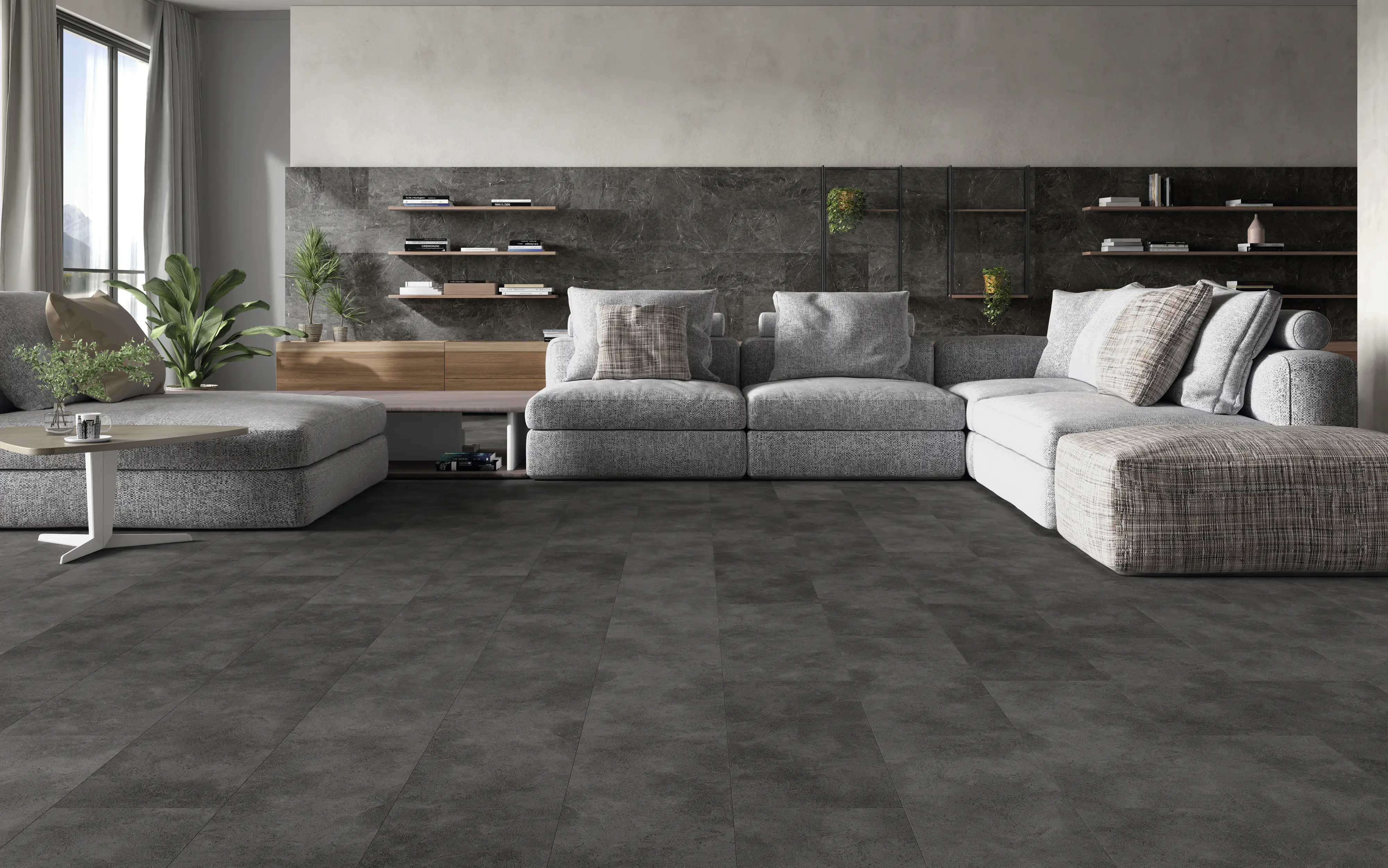 Classen Laminat Fliese Concrete black 28 Pack Palettenabnahme