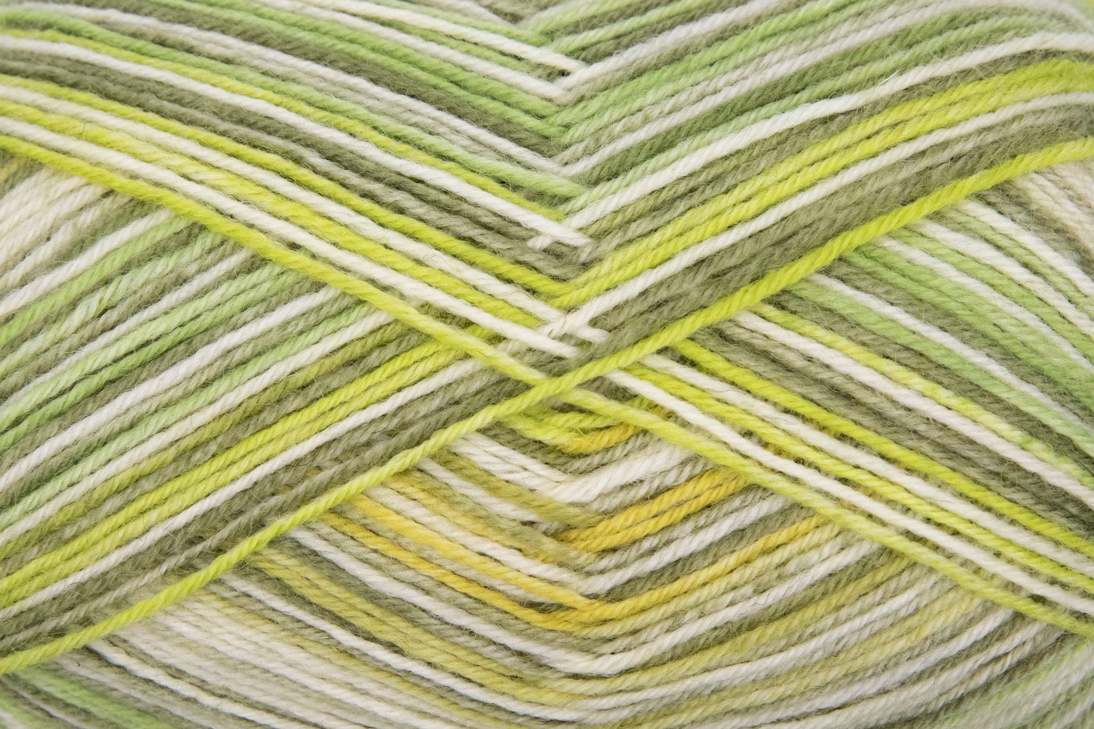 Gründl Sockenwolle Hot Socks 100 g 4-fach, limette-farngrün-creme