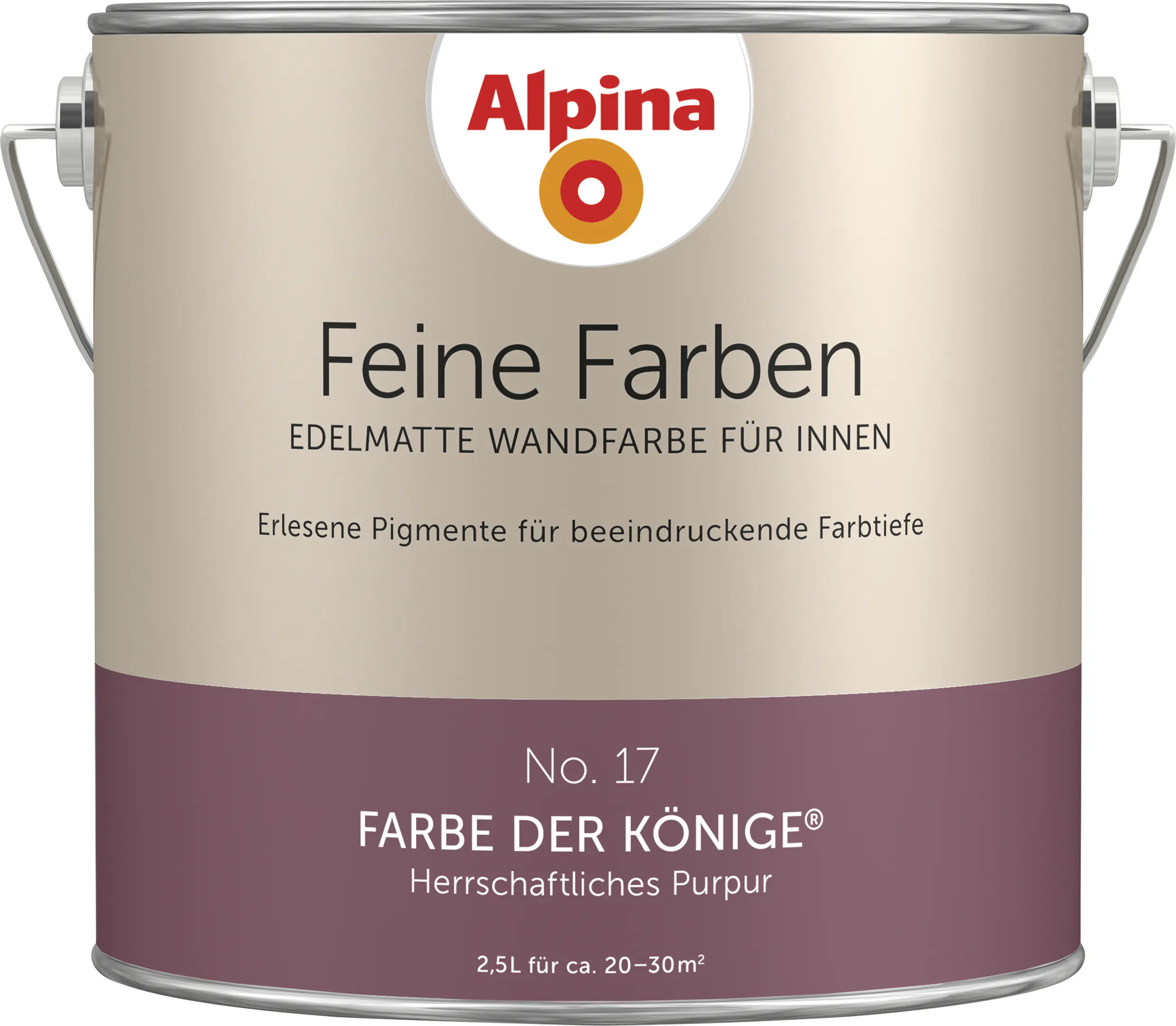 Alpina Feine Farben Wandfarbe No. 17 Farbe der Könige - herrschaftliches purpur 2,5 L