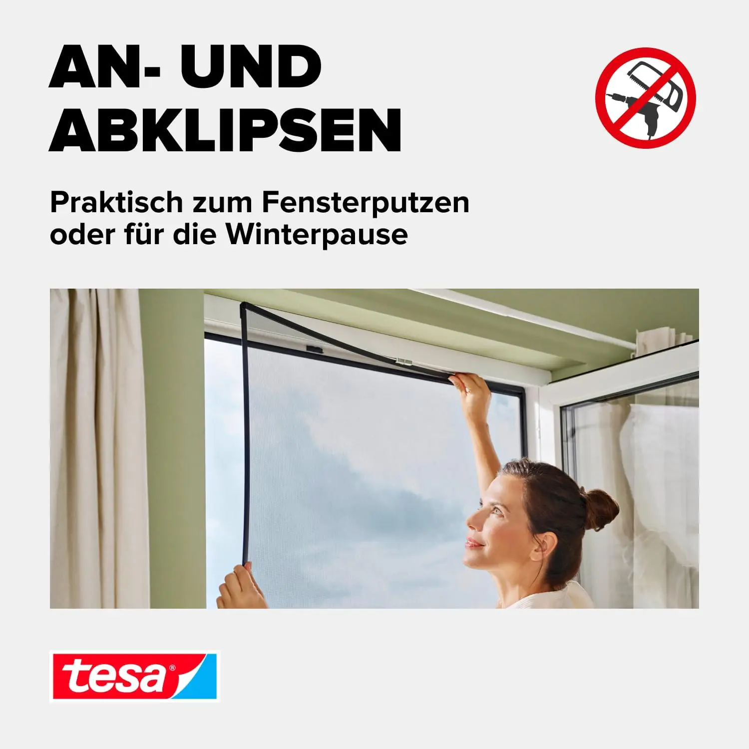 Tesa Insektenschutz Anklipsrahmen für Fenster 120 x 240 cm