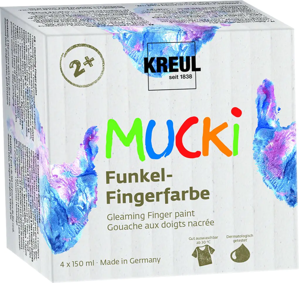 Kreul Mucki Funkel-Fingerfarbe 4er Set 150 ml