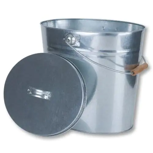 Ascheeimer mit Deckel verzinkt, 15 L Ascheeimer mit Deckel verzinkt, 15 L