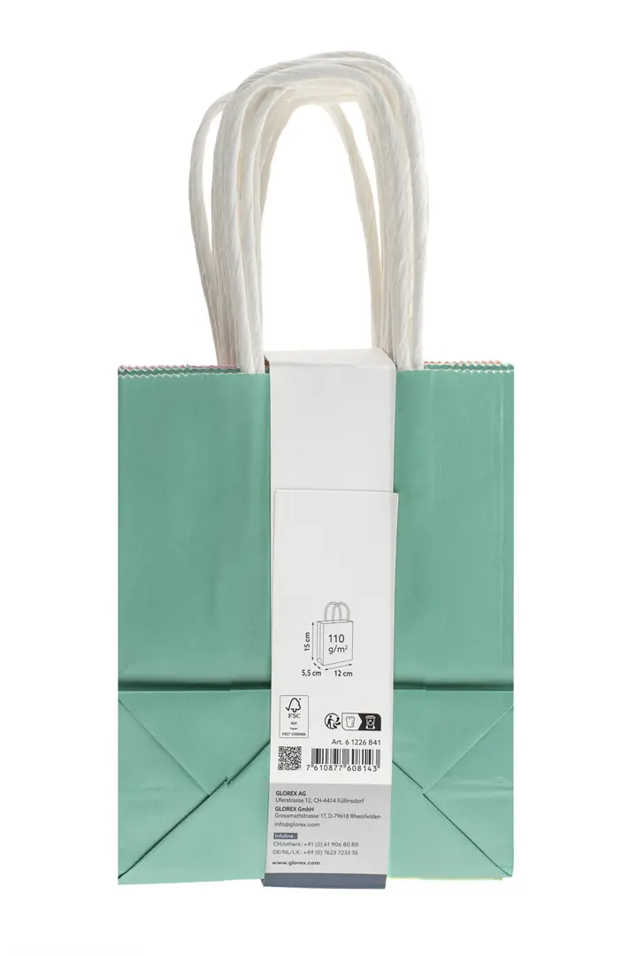 Glorex Papiertragetasche mit Kordelgriff pastell 10 Stk. 12 x 15 cm