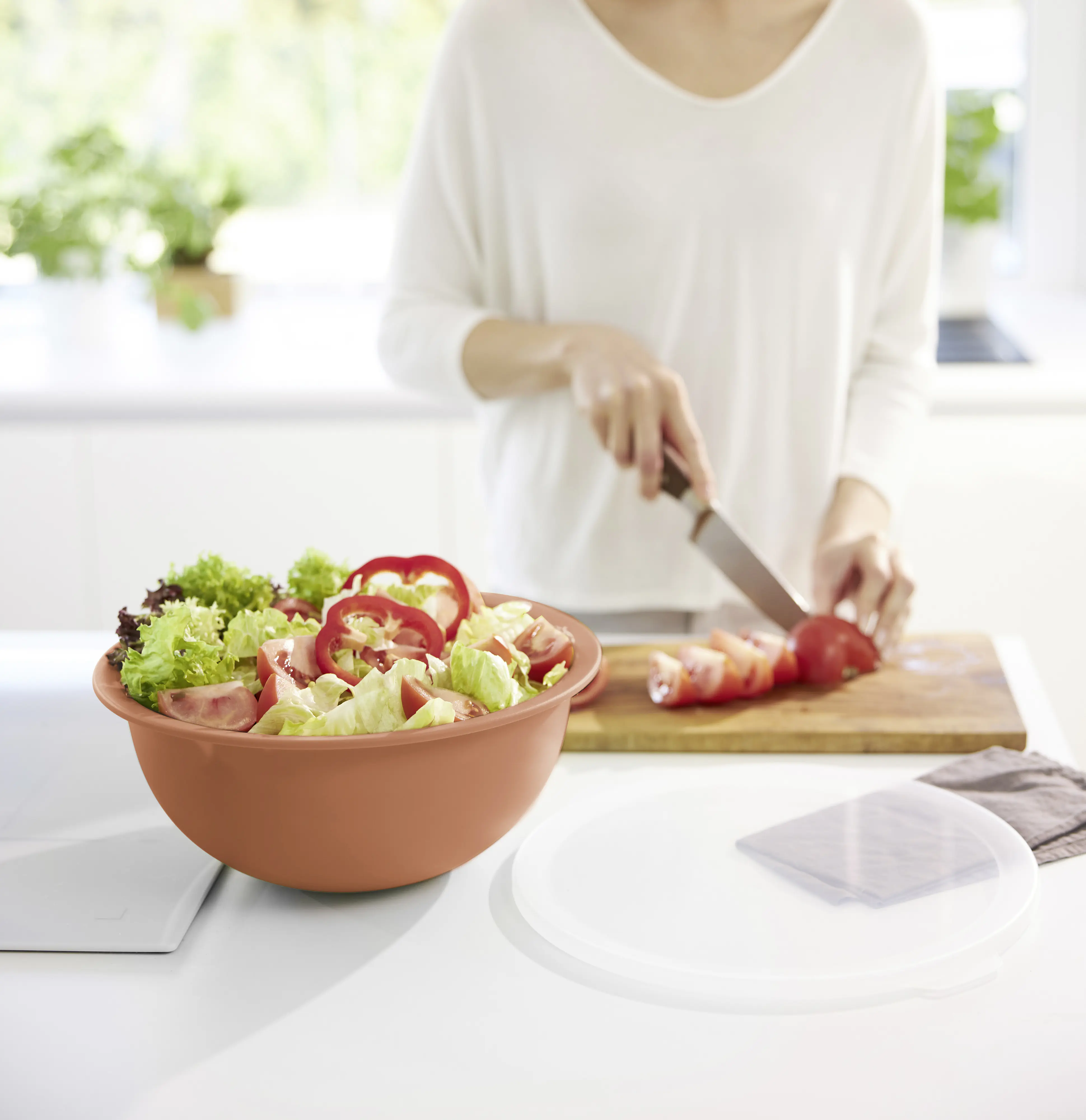 Rotho Schüssel + Deckel Caruba 8 L coral clay