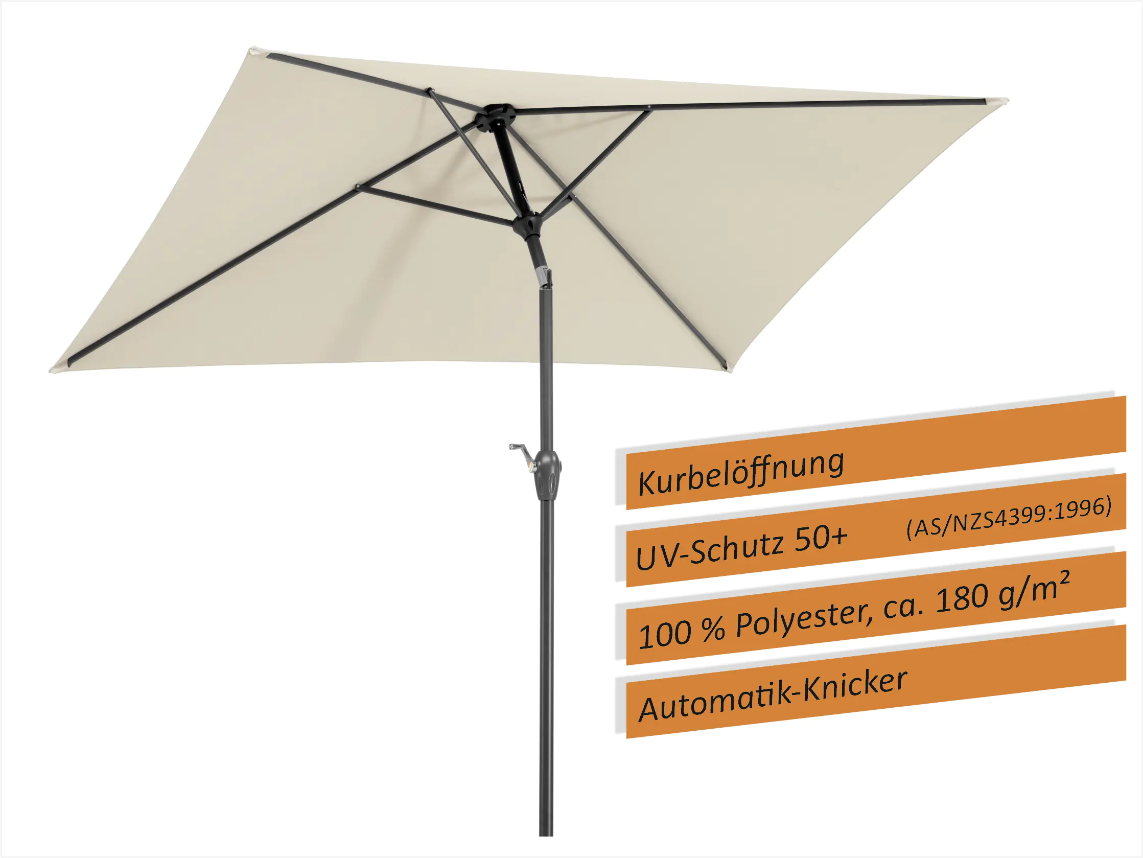 Schneider Sonnenschirm Bilbao natur 210 x 130 cm Schneider Sonnenschirm Bilbao natur 210 x 130 cm
