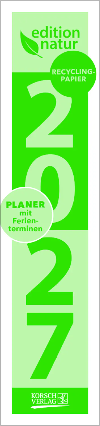 Korsch Kalender Streifenplaner Compact 2027 dunkelgrün 