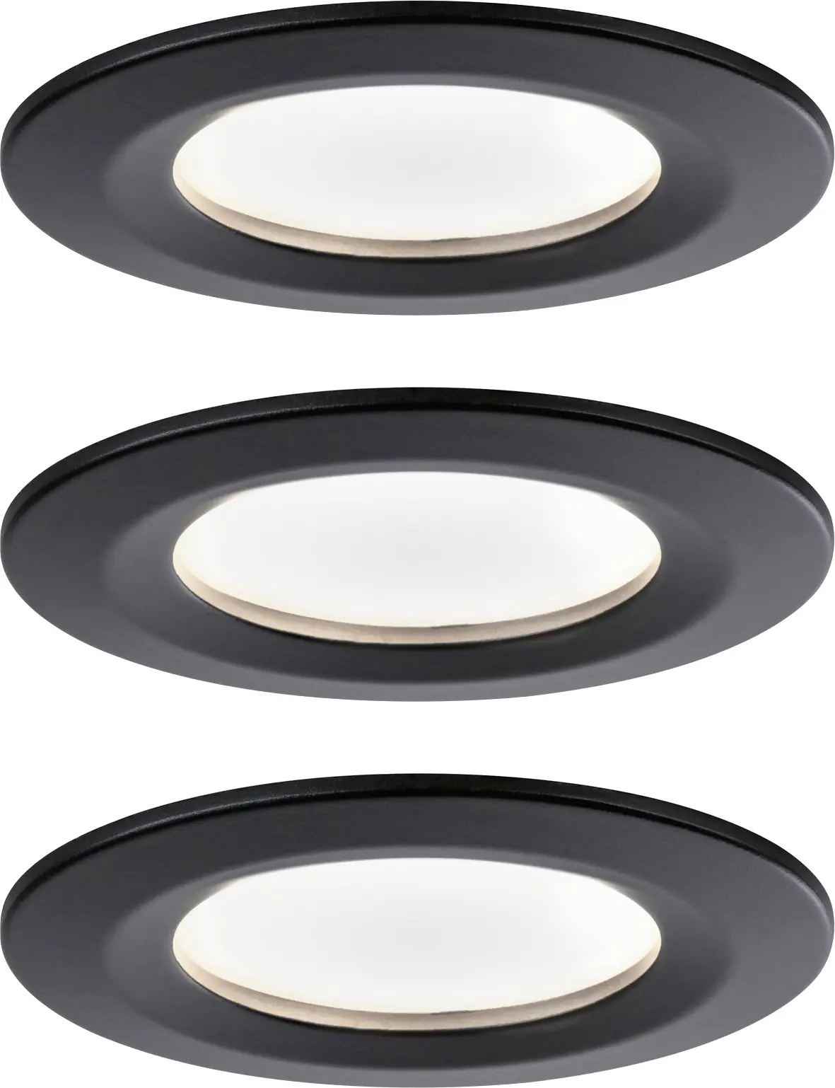 Paulmann LED Einbauleuchte Nova 3er- Set schwarz matt  Ø 7,8 cm 