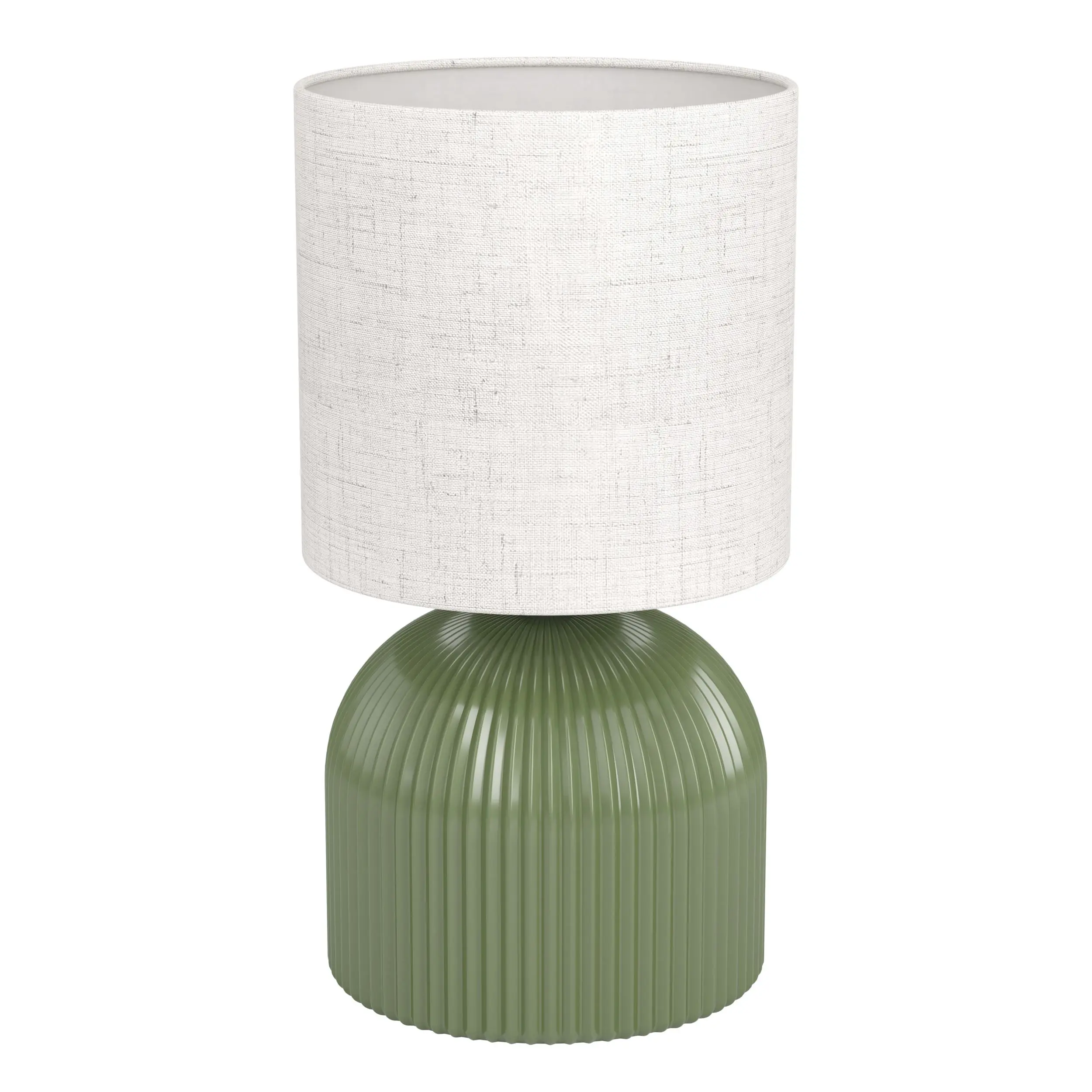 Eglo Tischleuchte Rocosso E14 Ø14 cm grün/leinen