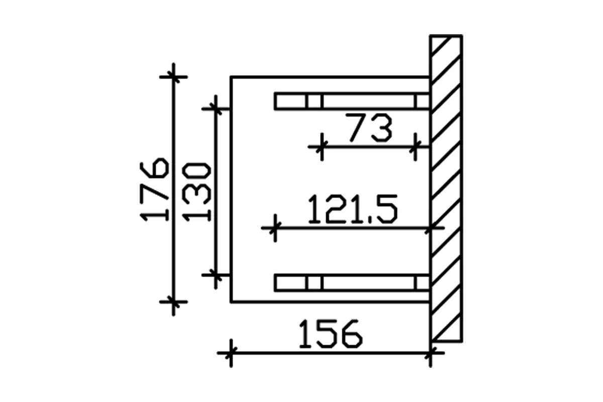 SKAN HOLZ Vordach Potsdam Typ 4 176 x 156 cm, natur