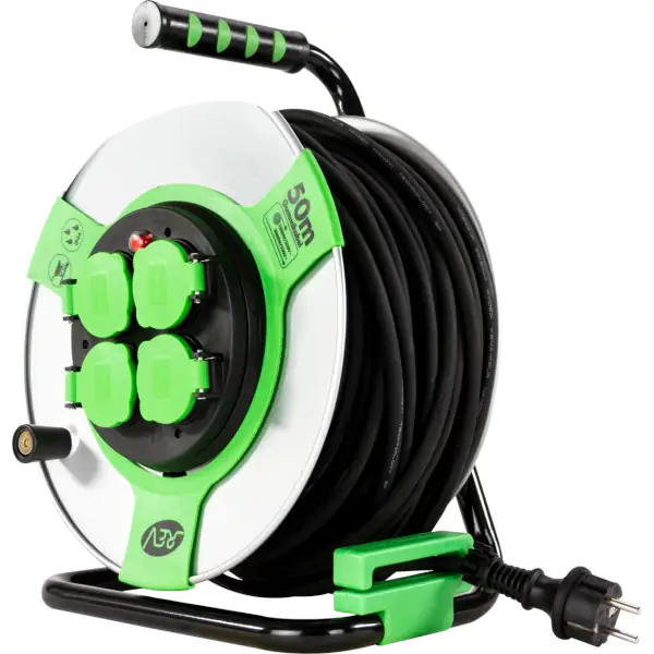 REV Kabeltrommel Außen 50 m H05RR-F 3G1,5mm², schwarz grün REV Kabeltrommel Außen 50 m H05RR-F 3G1,5mm², schwarz grün