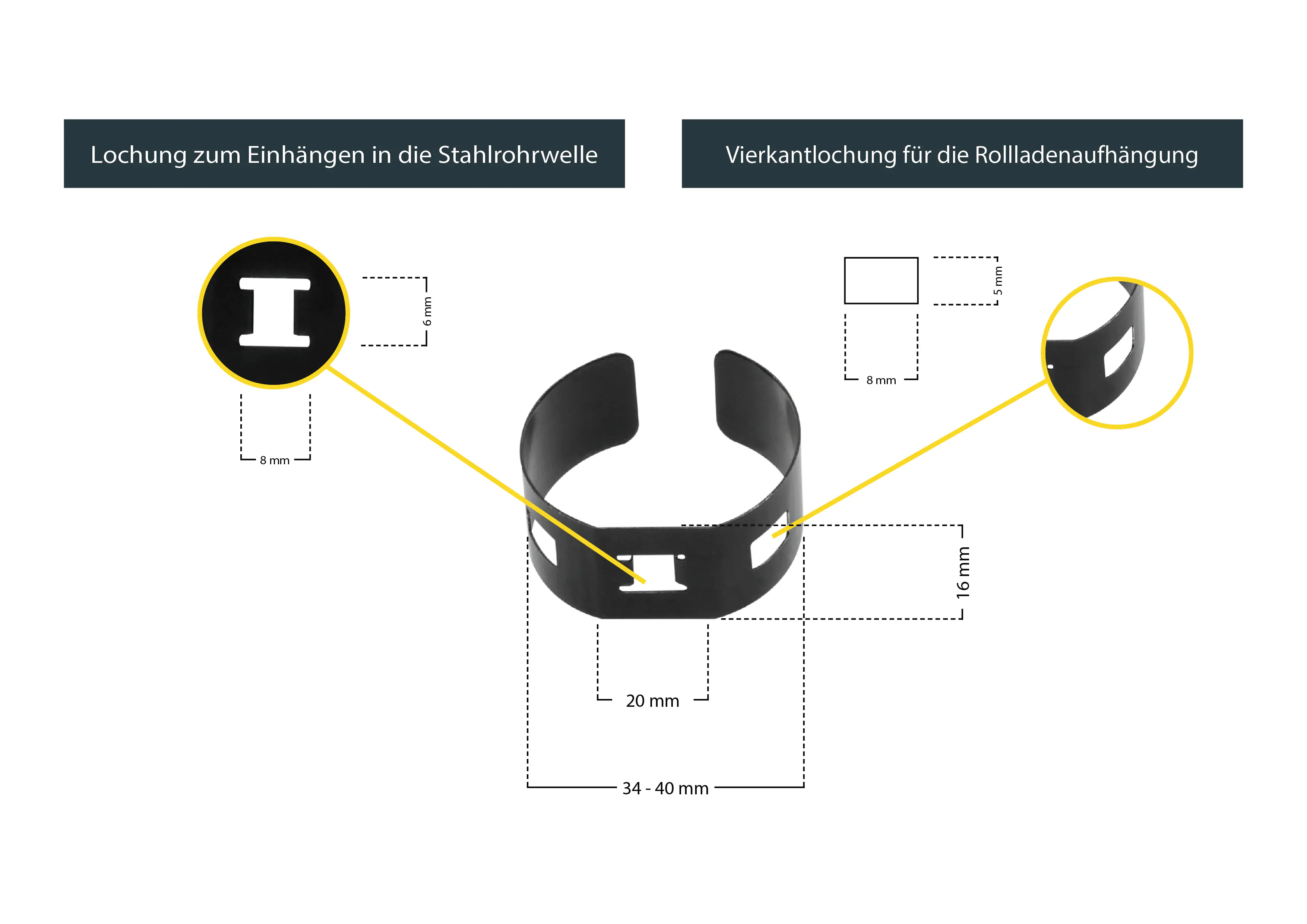 Schellenberg Einhängeklammern für Rollladen 3er-Set