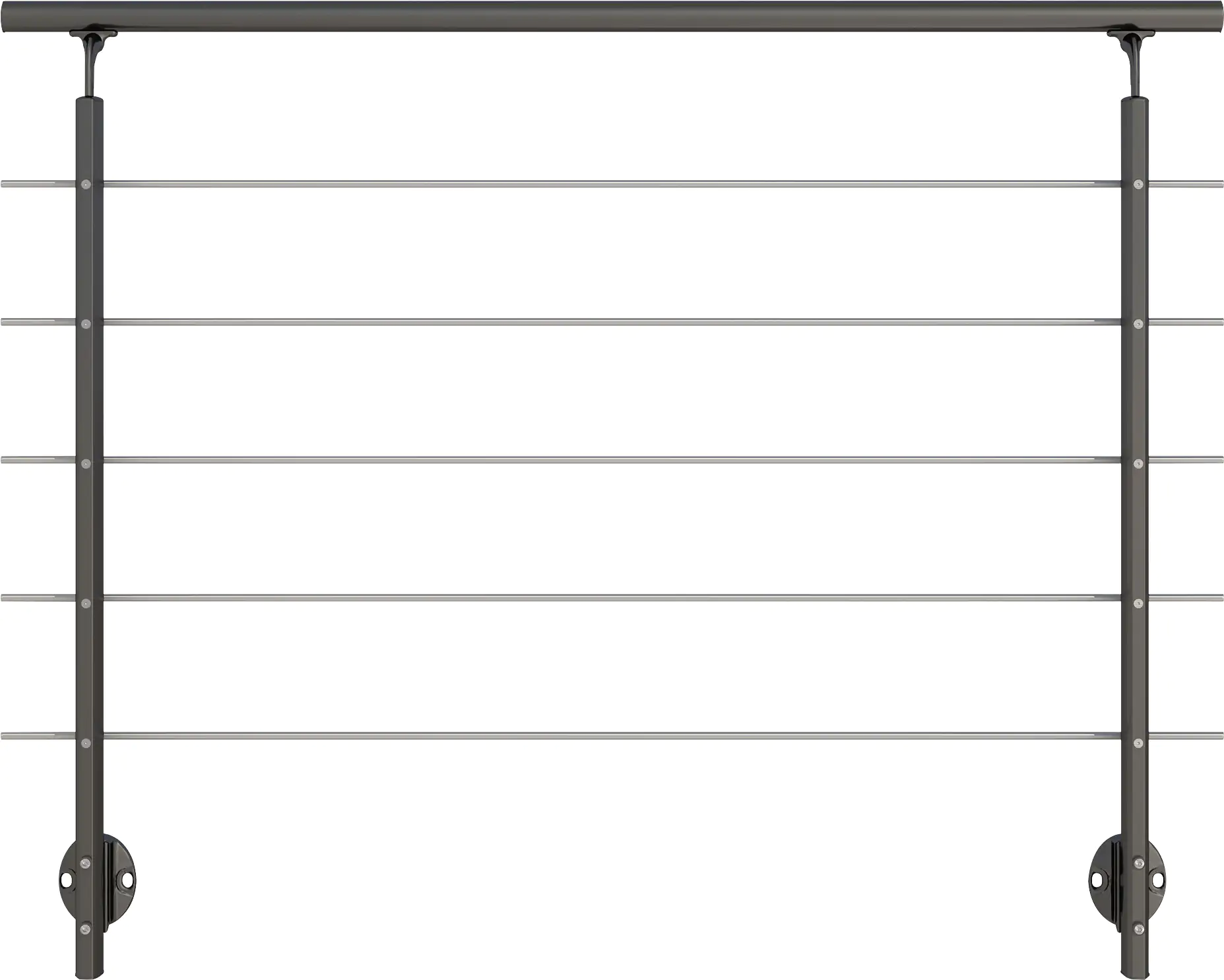 Dolle Geländerset anthrazit mit Edelstahlstäben für seitliche Montage