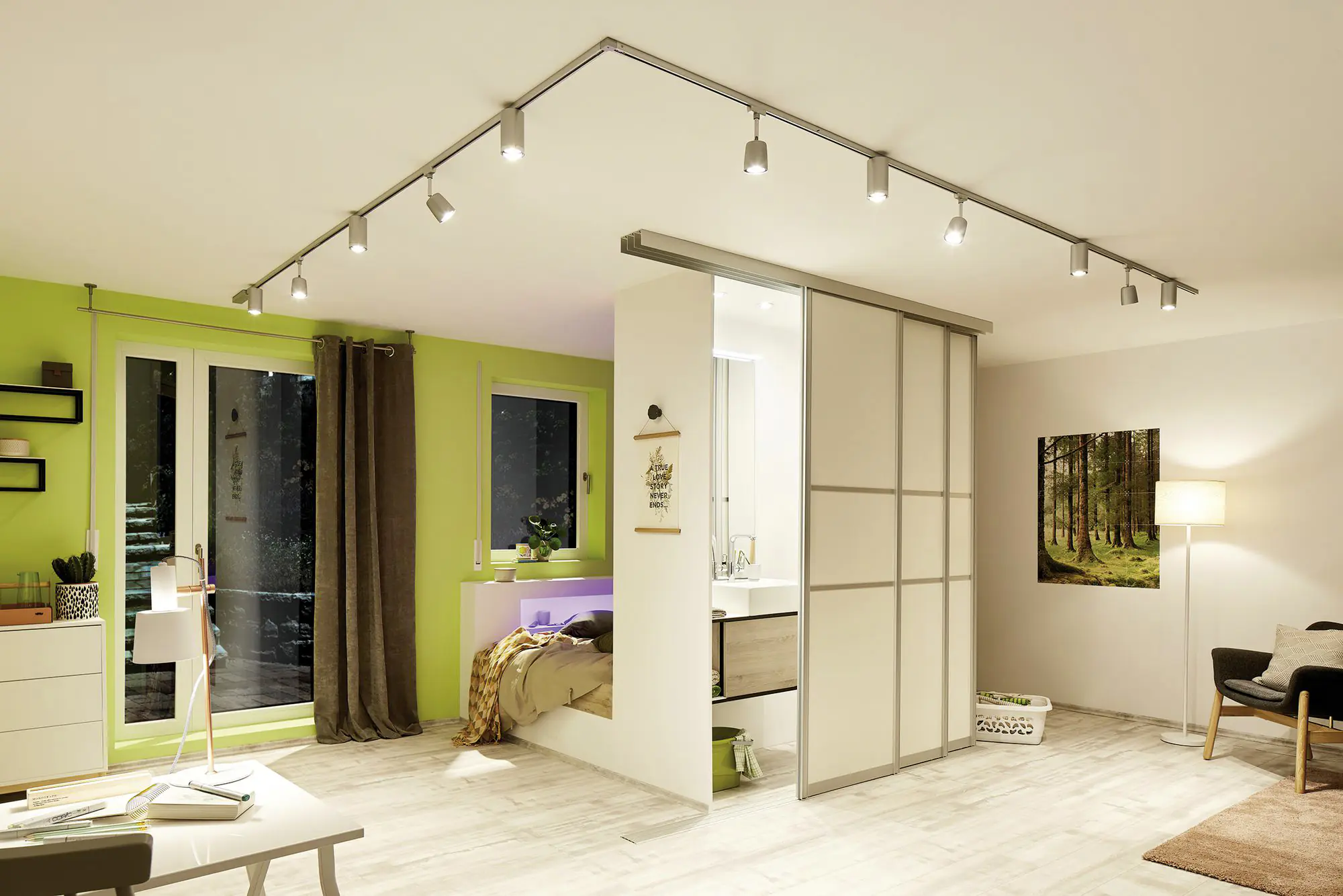 Paulmann URail Schienenspot Cover Basisset chrom 14 cm GU10 10 W dimmbar