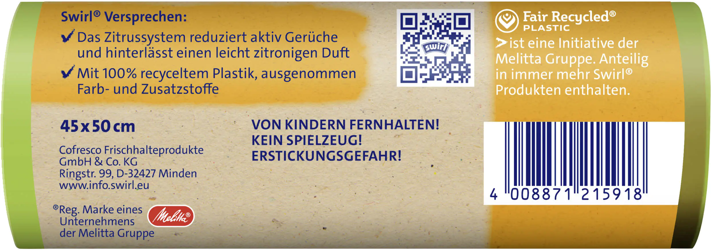 Swirl® Aktive Frische Müllbeutel 20 L Reißfest & Dicht