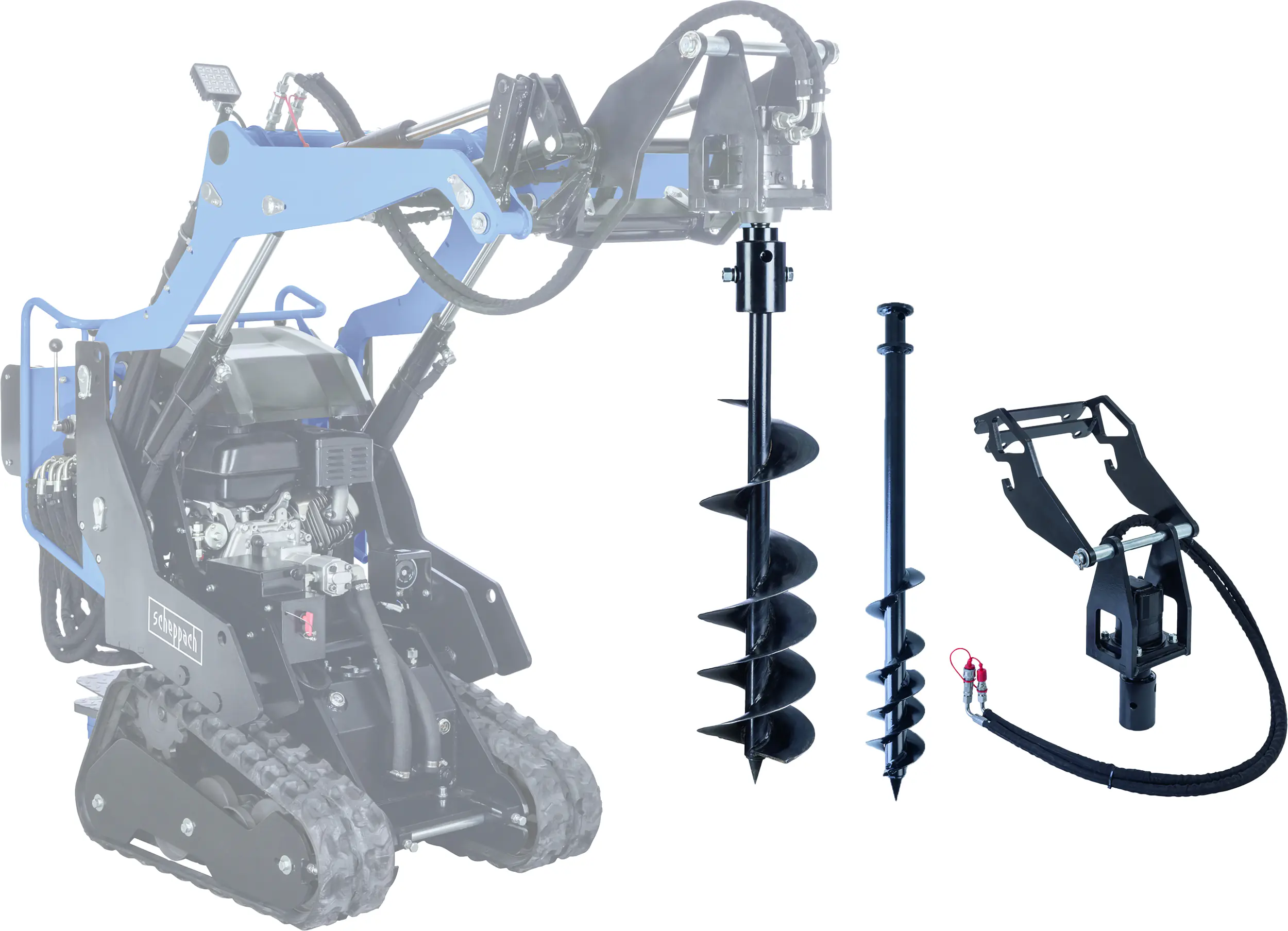 Erdbohrgerät mit Antriebseinheit für Kompaktlader MSK800