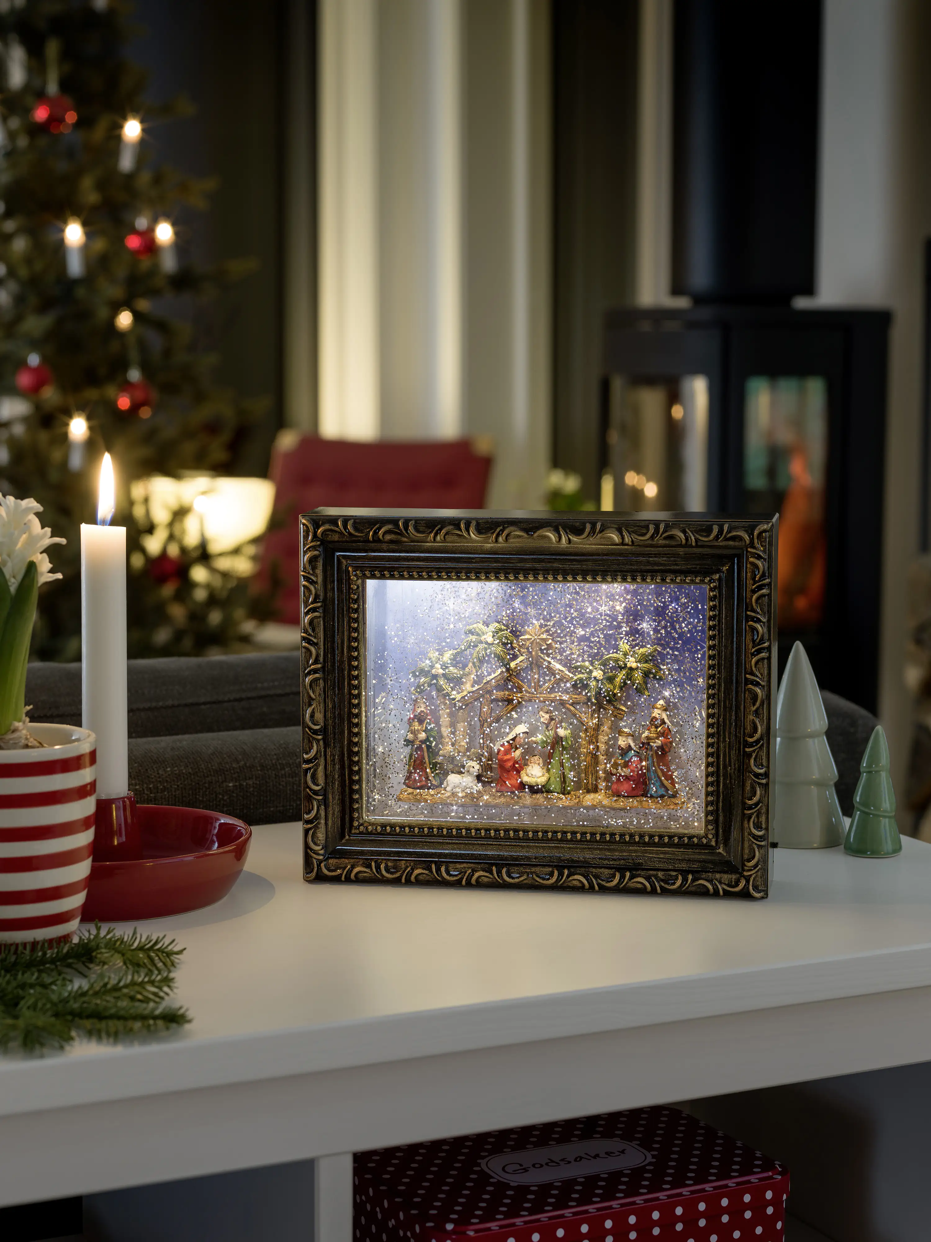 Konstsmide LED Bilderrahmen mit Krippe 24,5 x 5,5 x 19,5 cm