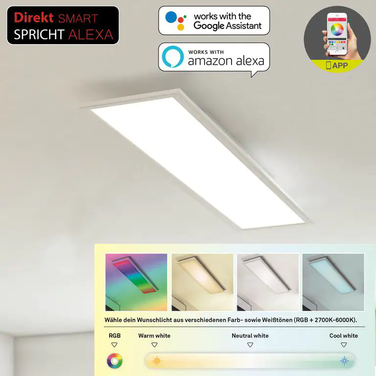 Telefunken LED Panel Direkt Smart WiFi weiß