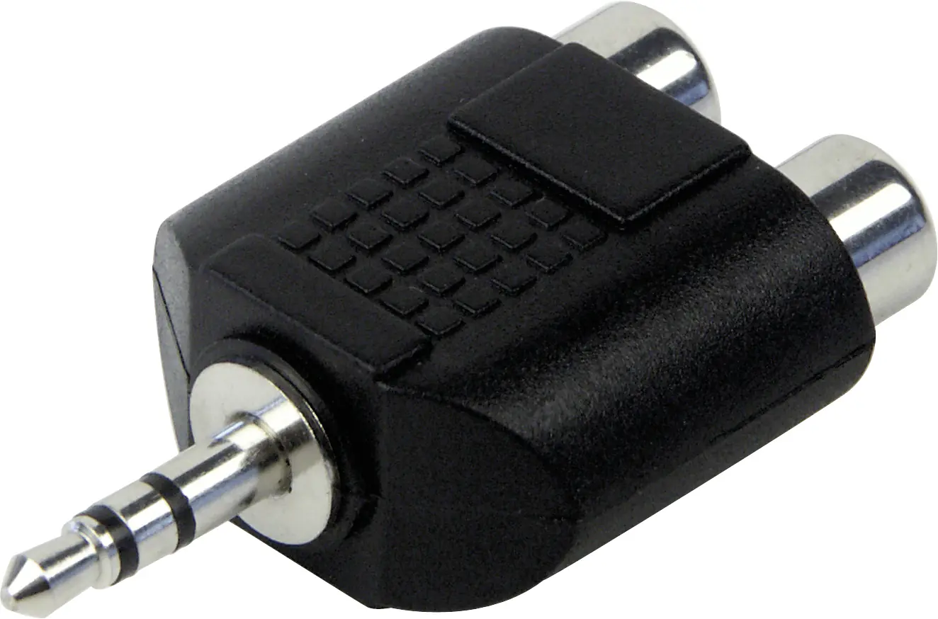 Schwaiger Audio Adapter KHA4090 533 Klinke Cinch schwarz, 1x 3,5mm Klinken Stecker / 2x Cinch Buchse