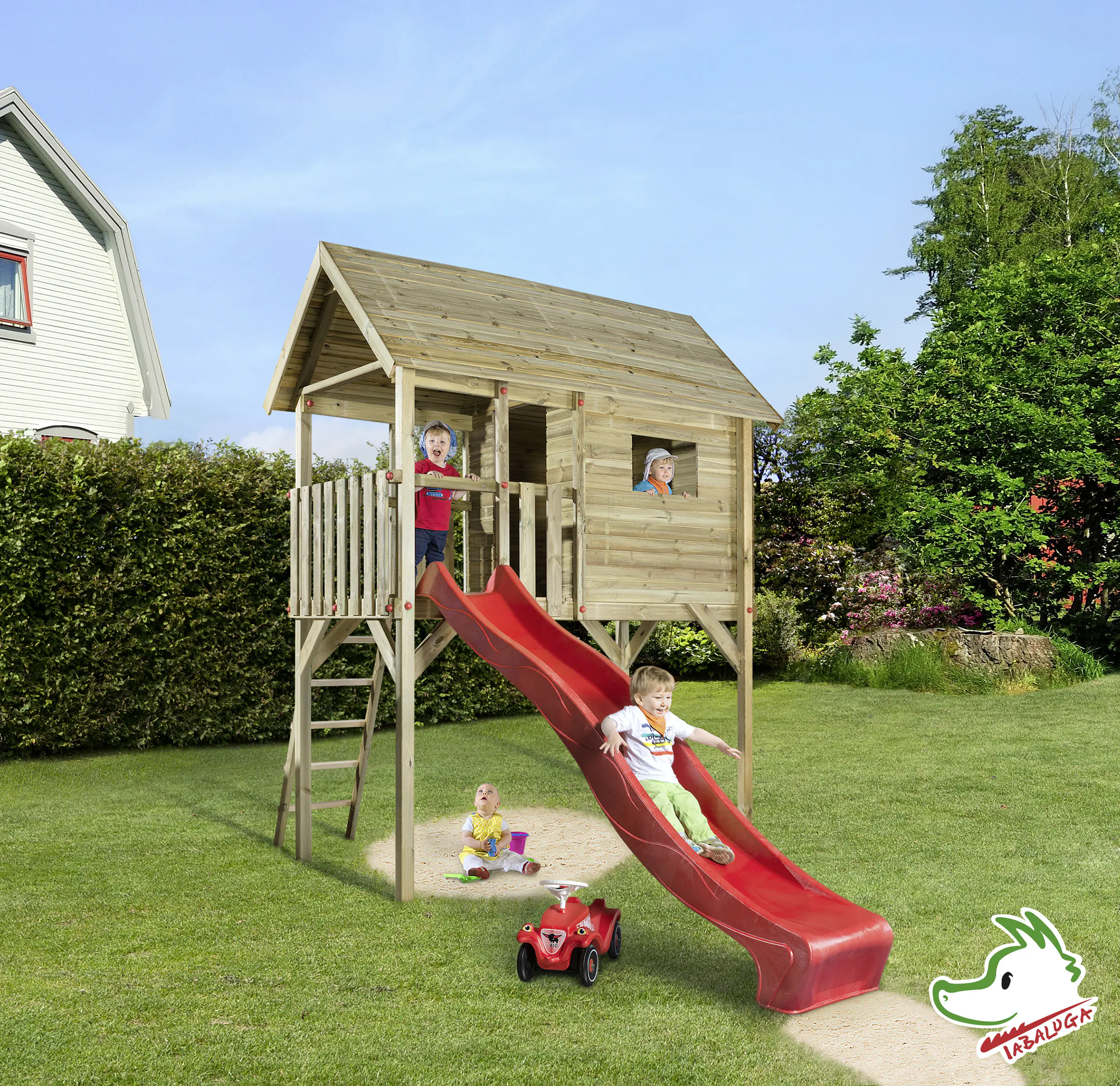 Weka Spielturm 815 Tabaluga 235 x 125 x 332 cm mit Wellenrutsche