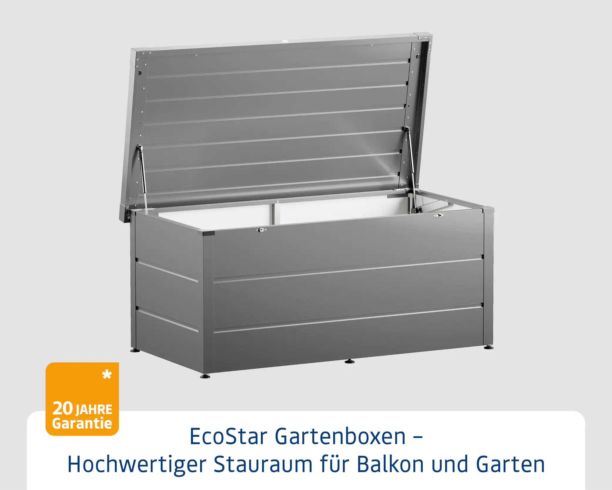 EcoStar Gartenbox Elegant 1620, 166 x 87,4 x 72,6 cm, alugrau EcoStar Gartenbox Elegant 1620, 166 x 87,4 x 72,6 cm, alugrau