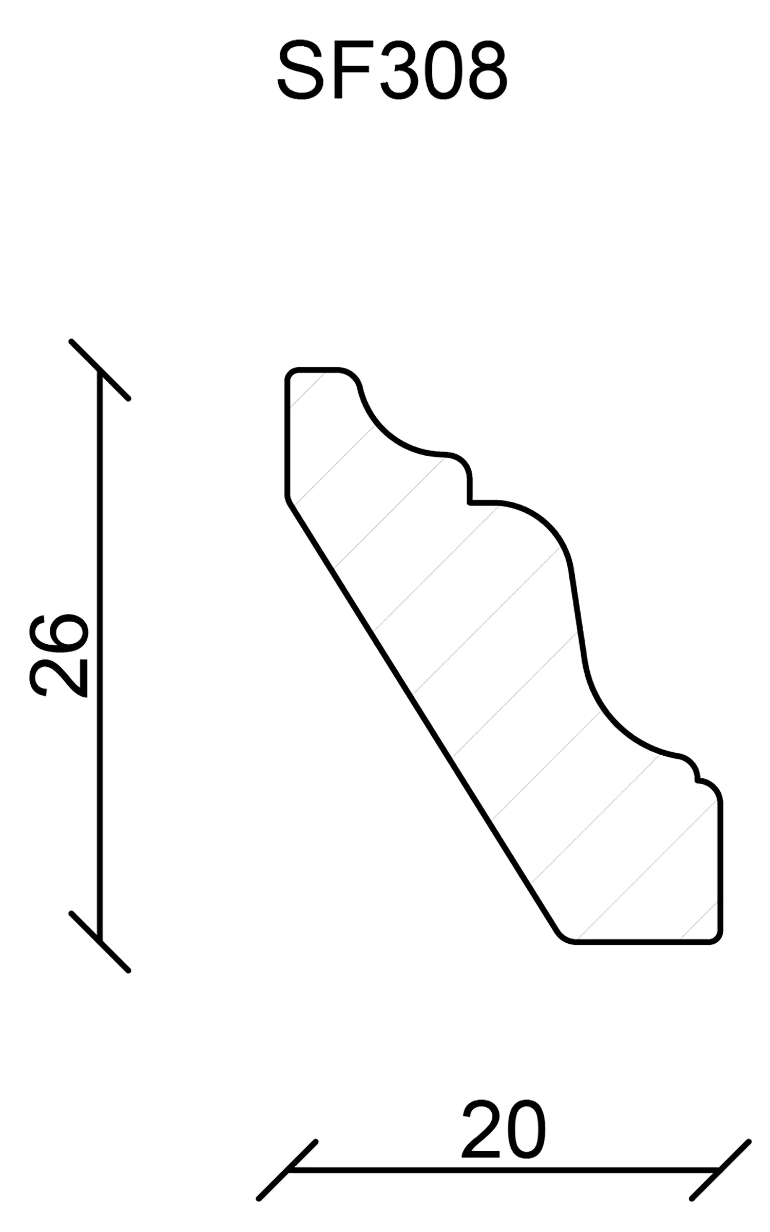 FN Neuhofer Deckenabschlussleiste SF308 240 cm 26 x 20 mm Fichte/Kiefer