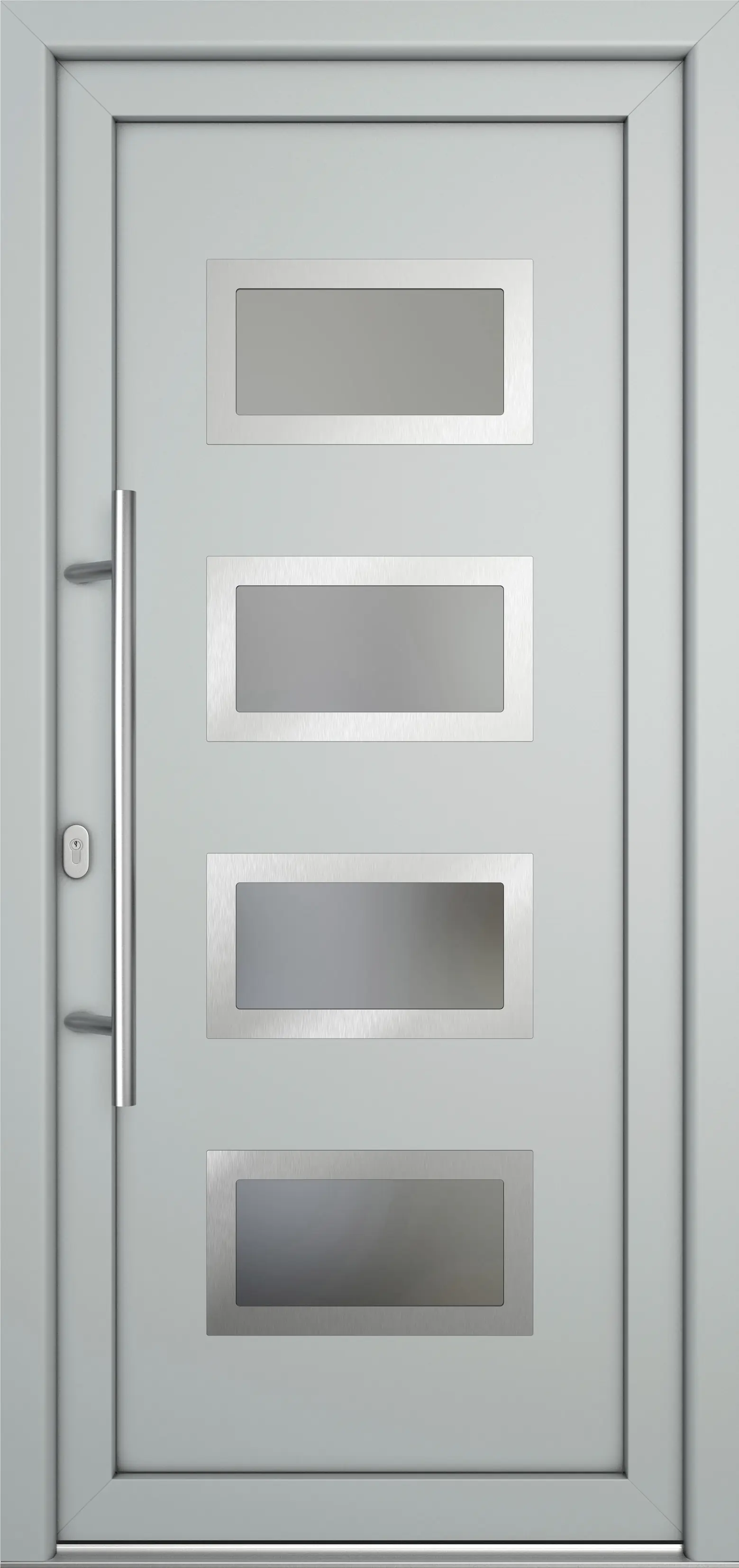 Meeth Haustür Signum Pro PVC Modell 92 108 x 208 cm DIN Links weiß/lichtgrau