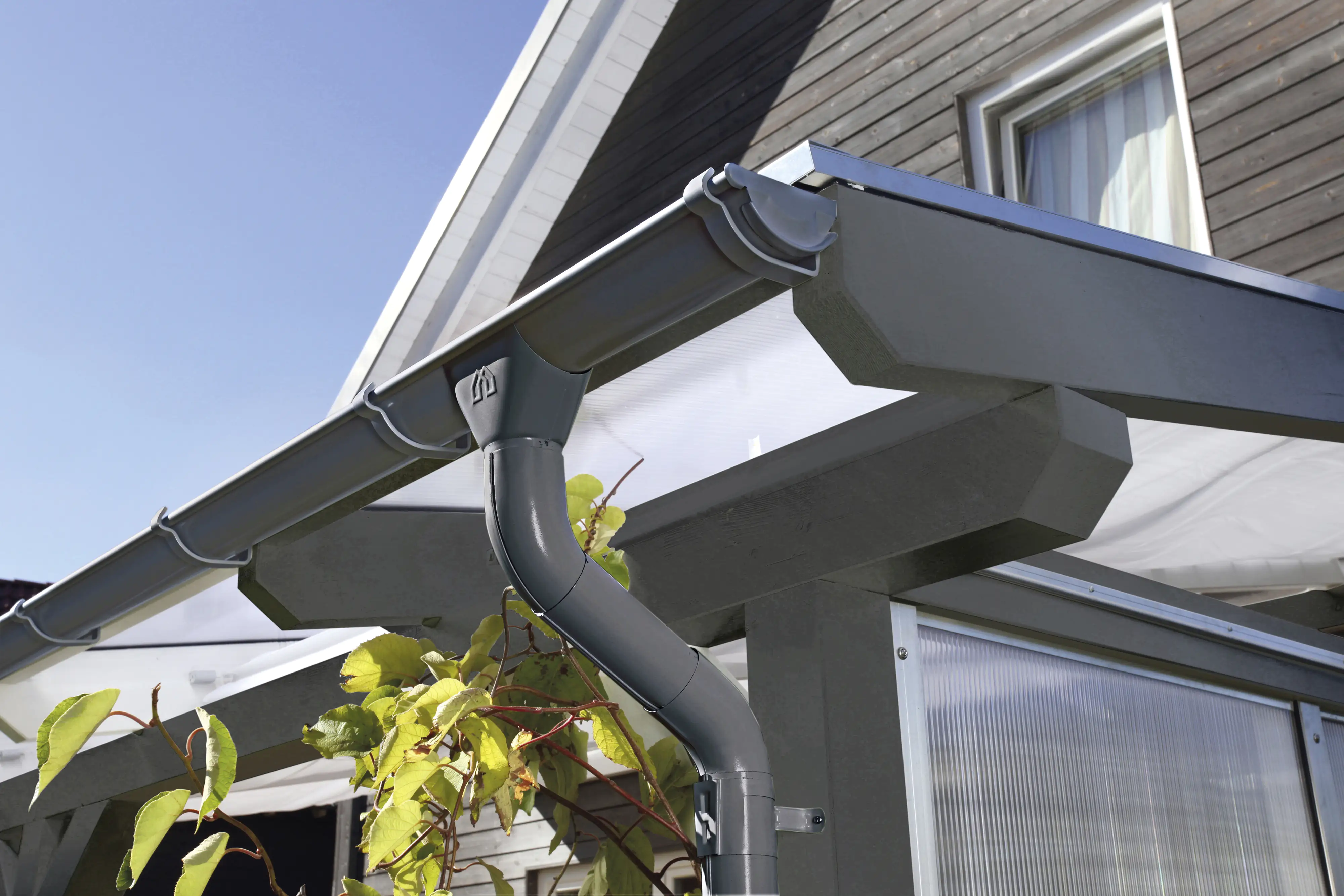 SKAN HOLZ Regenrinnen-Set 434 cm, Stahl, verzinkt u. anthrazit beschichtet