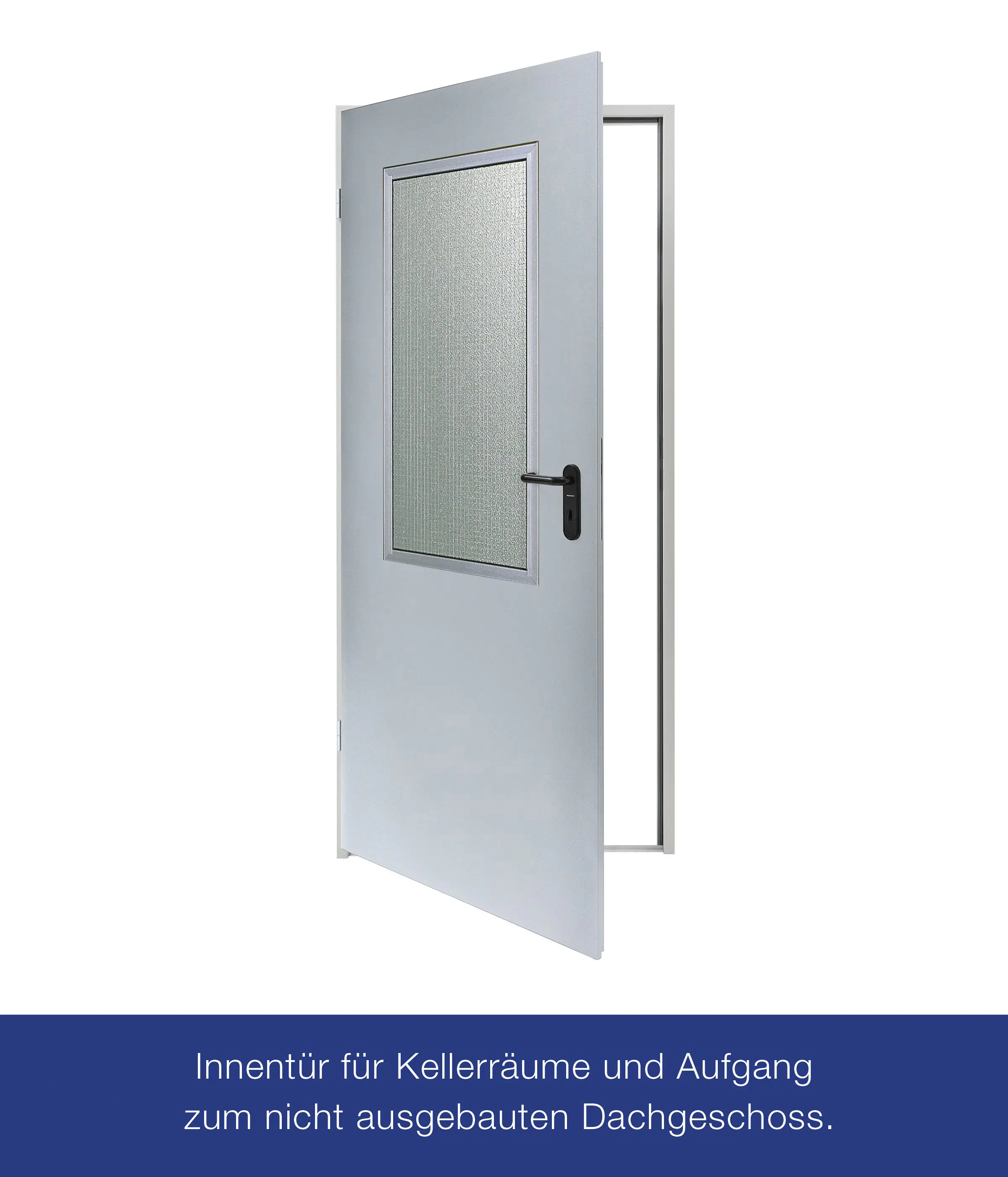 Hörmann Innentür ZK mit Lichtausschnitt inkl. Drückergarnitur verzinkt 100 x 200 cm DIN links