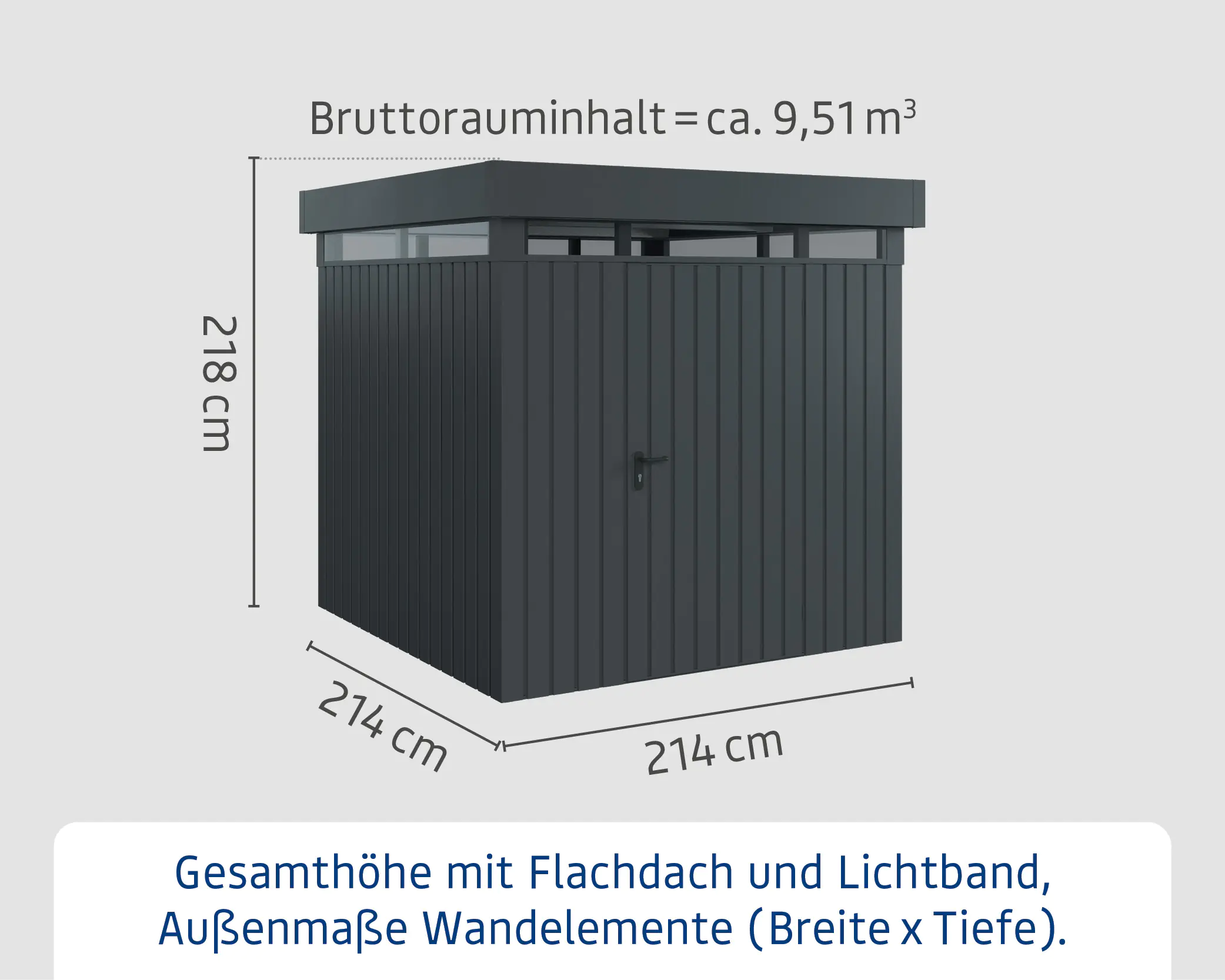EcoStar Metallgerätehaus Euroline EFD5 LB anthrazit 214 x 214 cm 1-flg. EcoStar Metallgerätehaus Euroline EFD5 LB anthrazit 214 x 214 cm 1-flg.