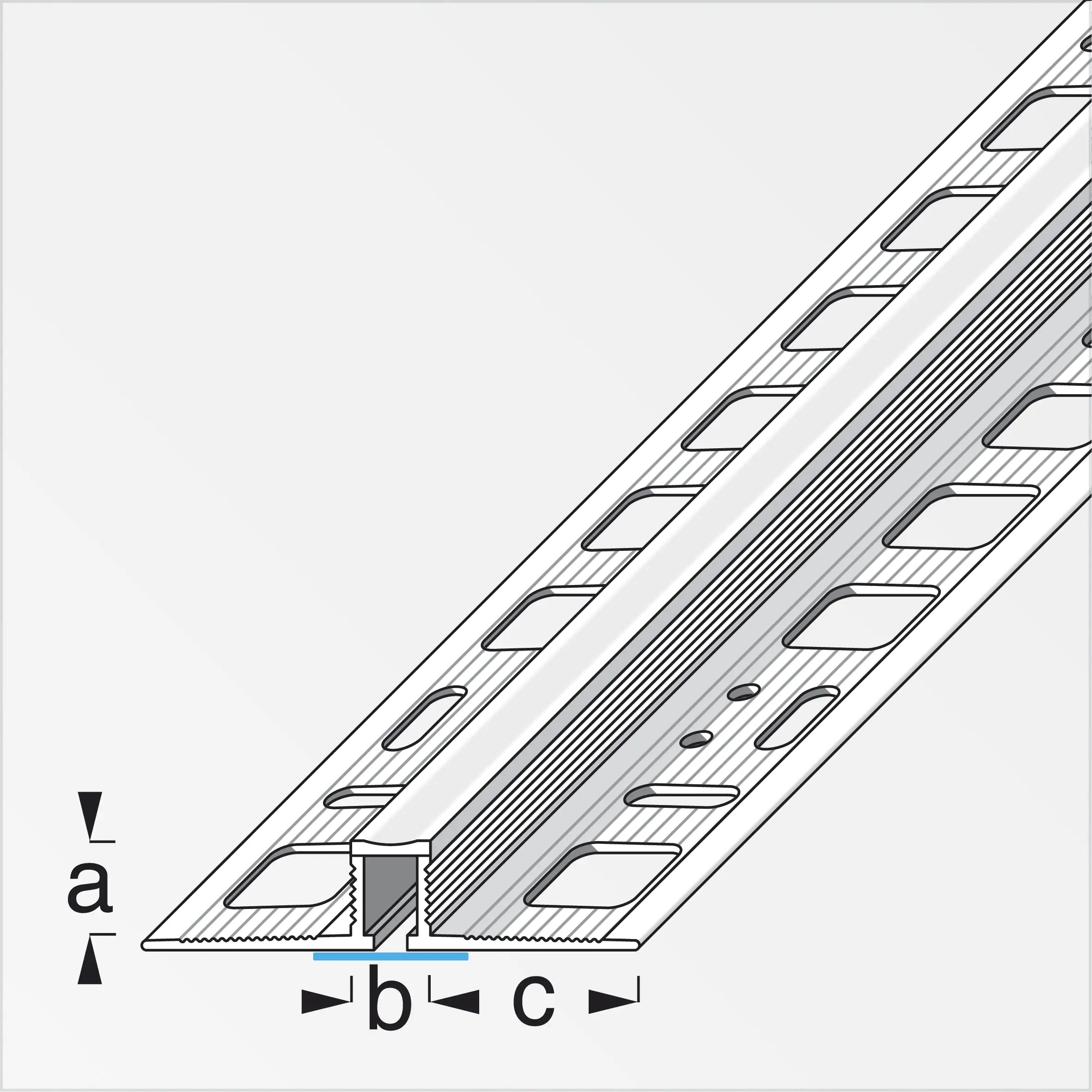 alfer Dehnfugenprofil 1 m, 8 x 8 x 21 mm