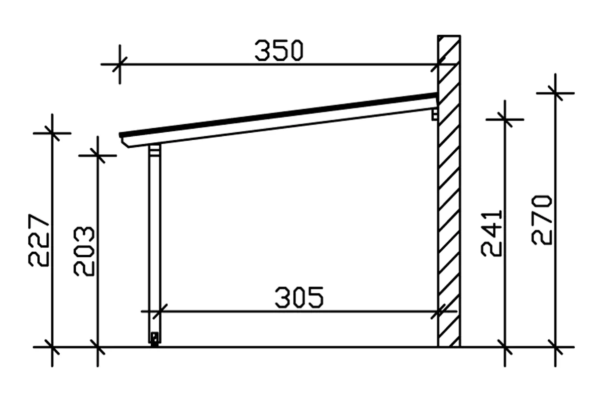 SKAN HOLZ Terrassenüberdachung Andria 434 x 350 cm Leimholz