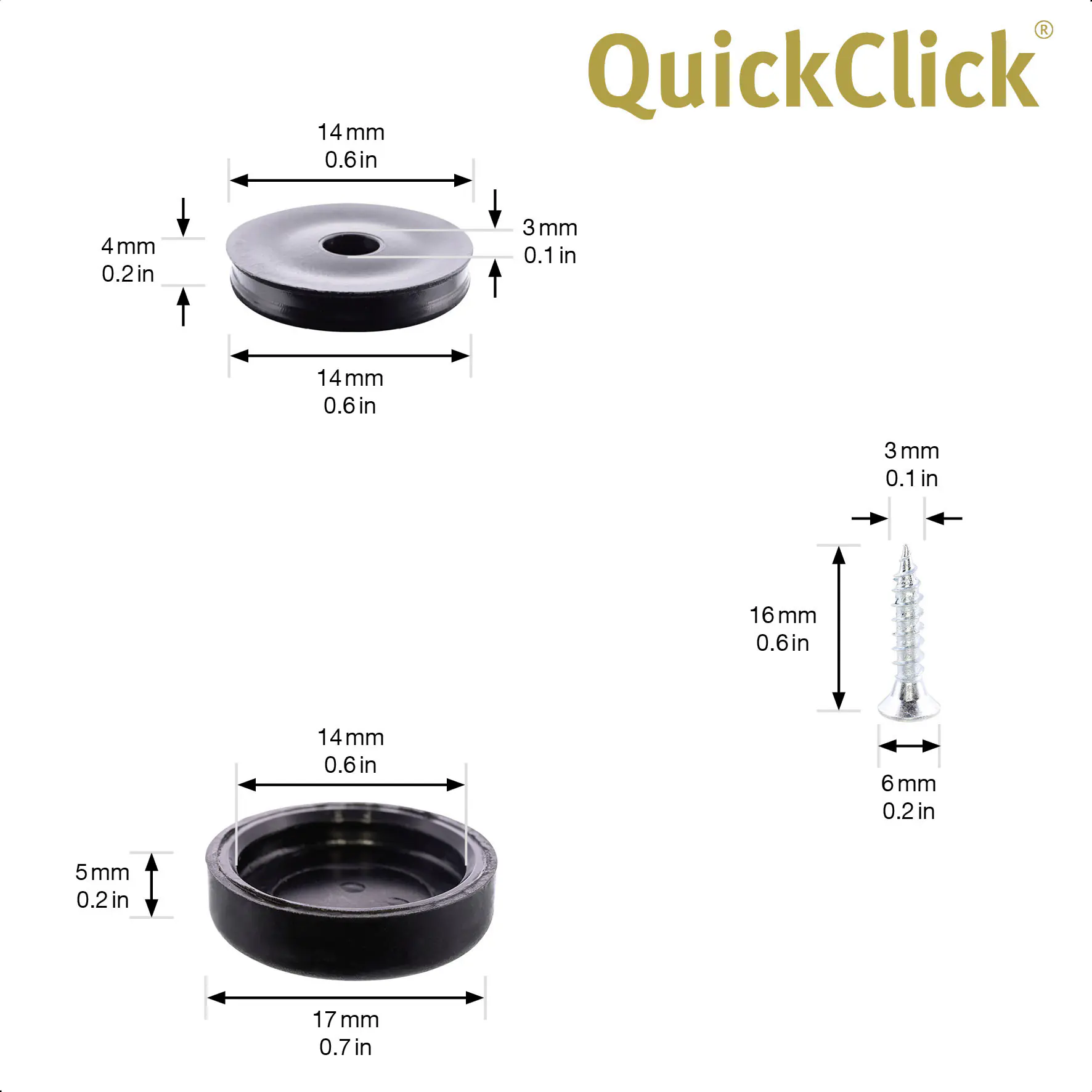 Wagner Möbelgleiter zum Anschrauben Black Slim schwarz grau Ø 17 mm - 4 Stück Wagner Möbelgleiter zum Anschrauben Black Slim schwarz grau Ø 17 mm - 4 Stück