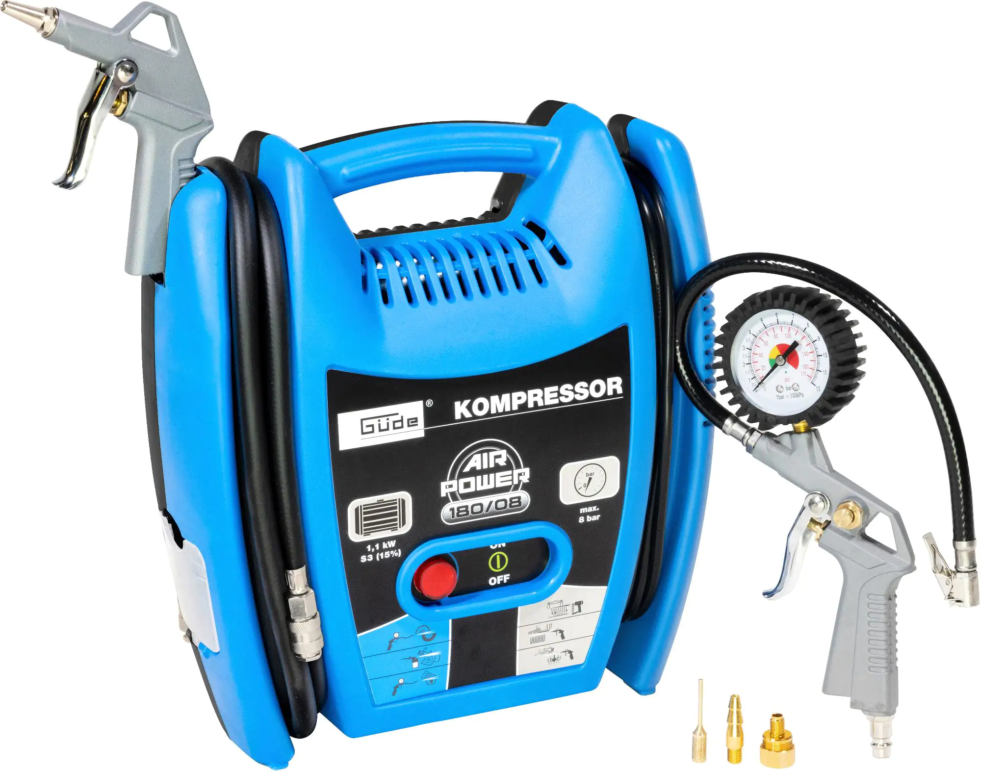 Güde Multikompressor-Set Airpower 180-08 8 bar 180 l/min 1,1 kW Güde Multikompressor-Set Airpower 180-08 8 bar 180 l/min 1,1 kW