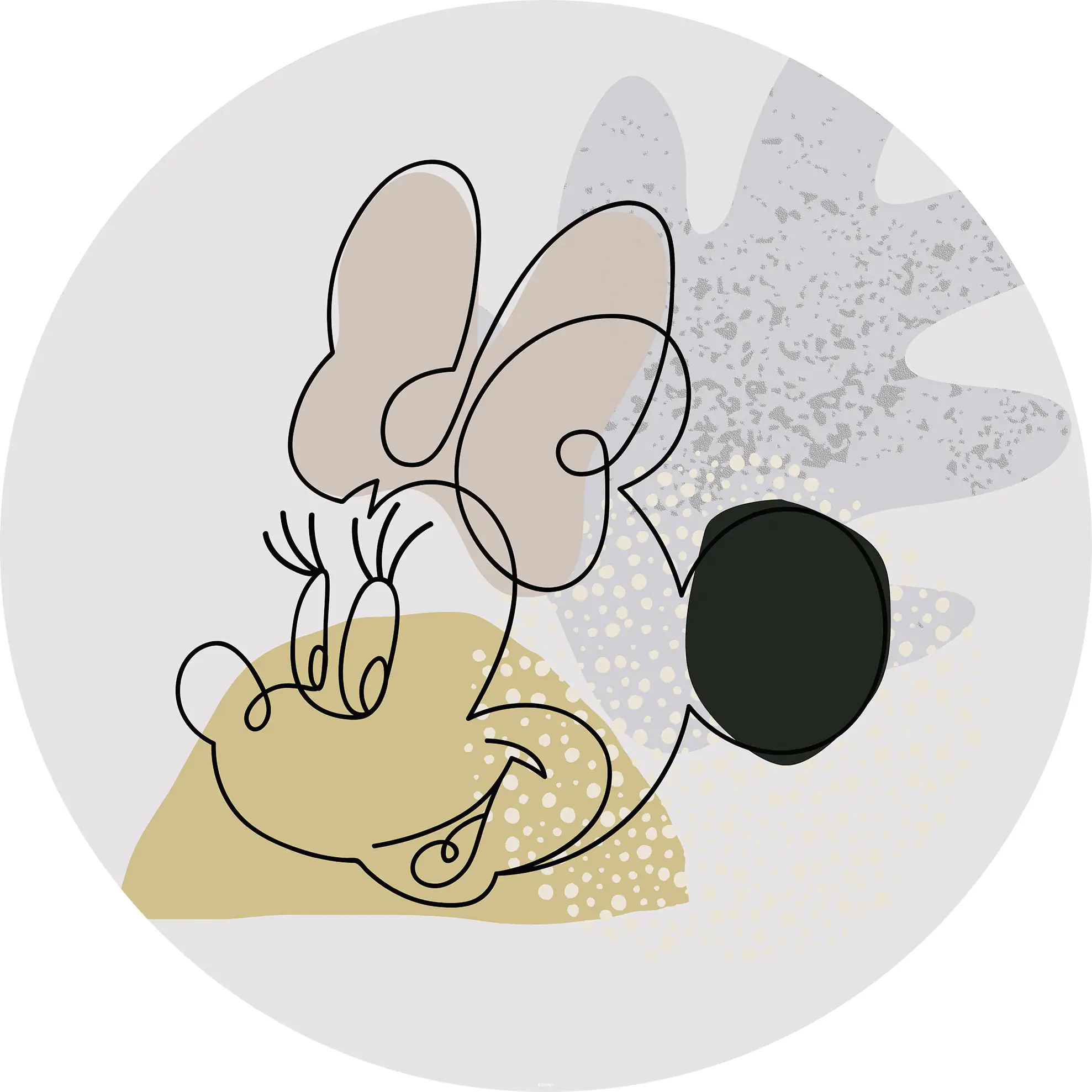Komar Vlies Fototapete Dot Minnie Line Art Ø 128 cm, selbstklebend Komar Vlies Fototapete Dot Minnie Line Art Ø 128 cm, selbstklebend