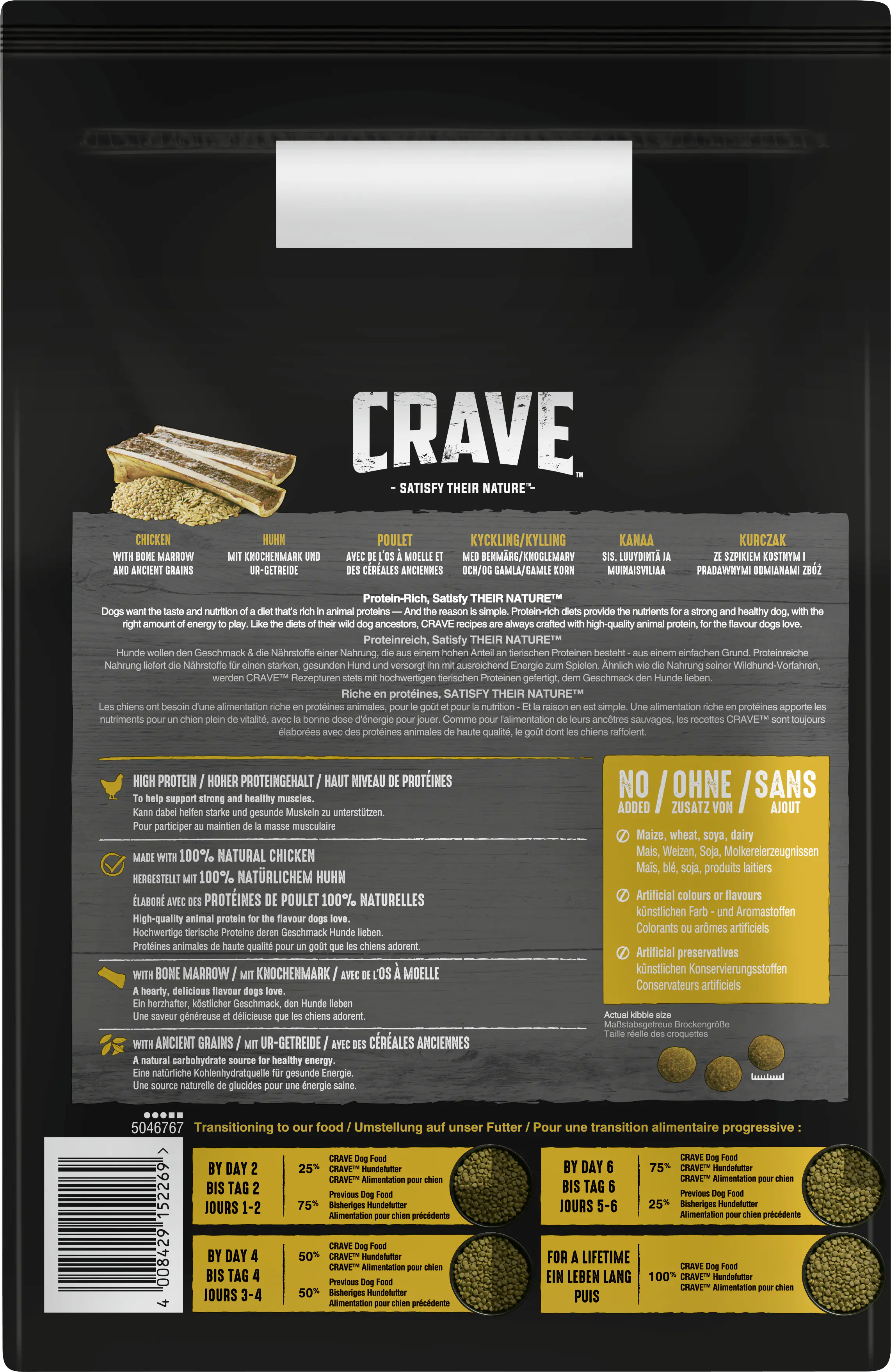 Crave Hundetrockenfutter Adult 2,8 kg Huhn & Knochenmark